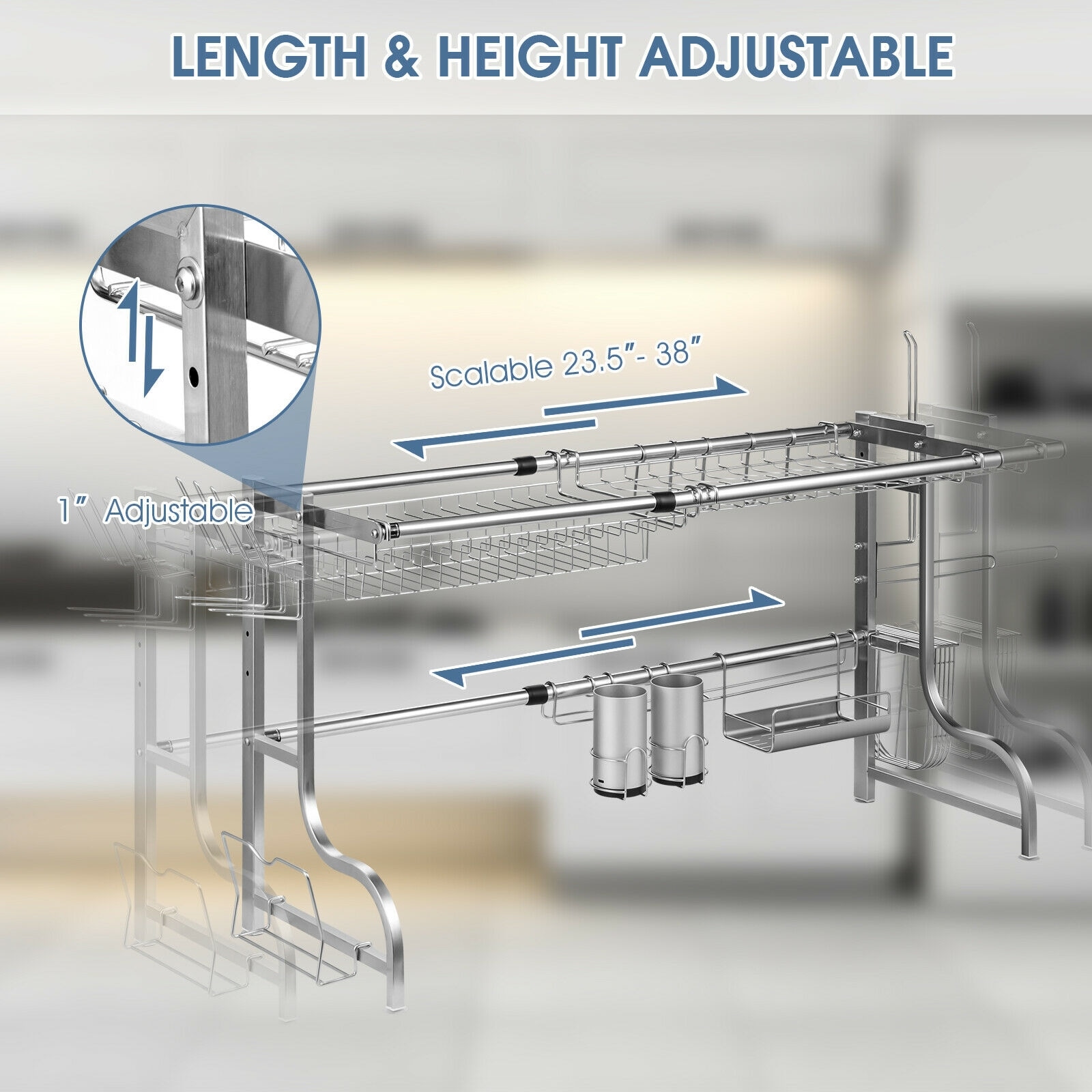 GZMR 14-in W x 23.5-in L x 21-in H Stainless Steel Decanter Drying Rack in  the Dish Racks & Trays department at