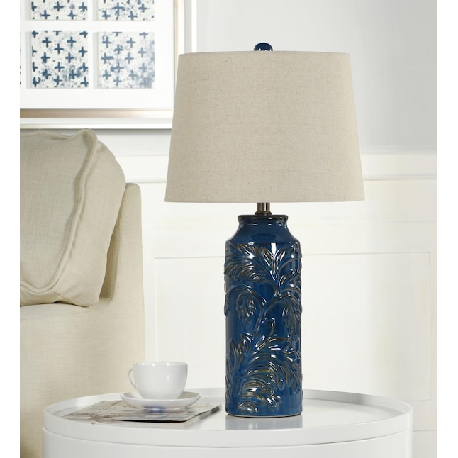 Navy Blue Ceramic 3 Way Table Lamp, Navy Blue Side Table Lamps