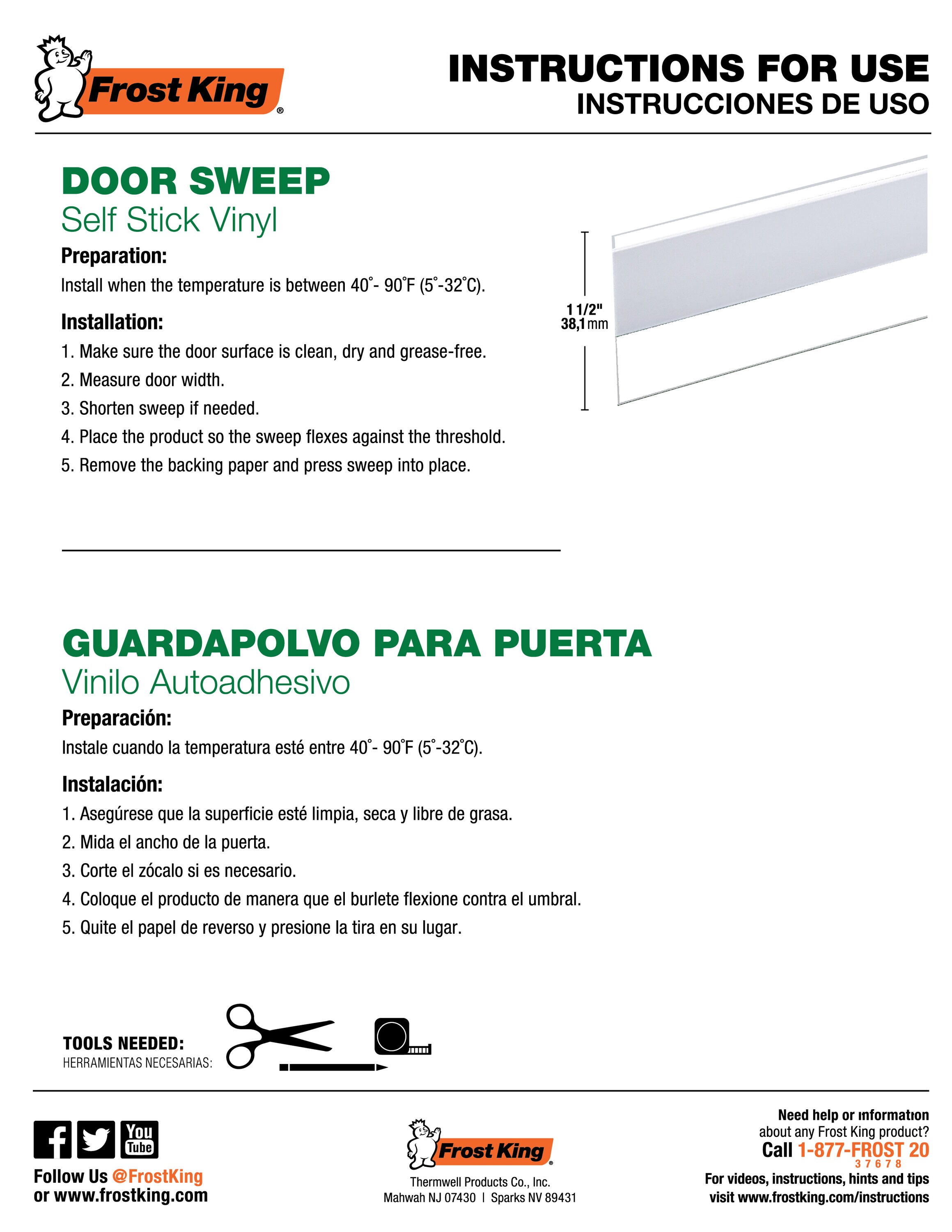 Frost King DS101WH Door-Sweeps - View #7