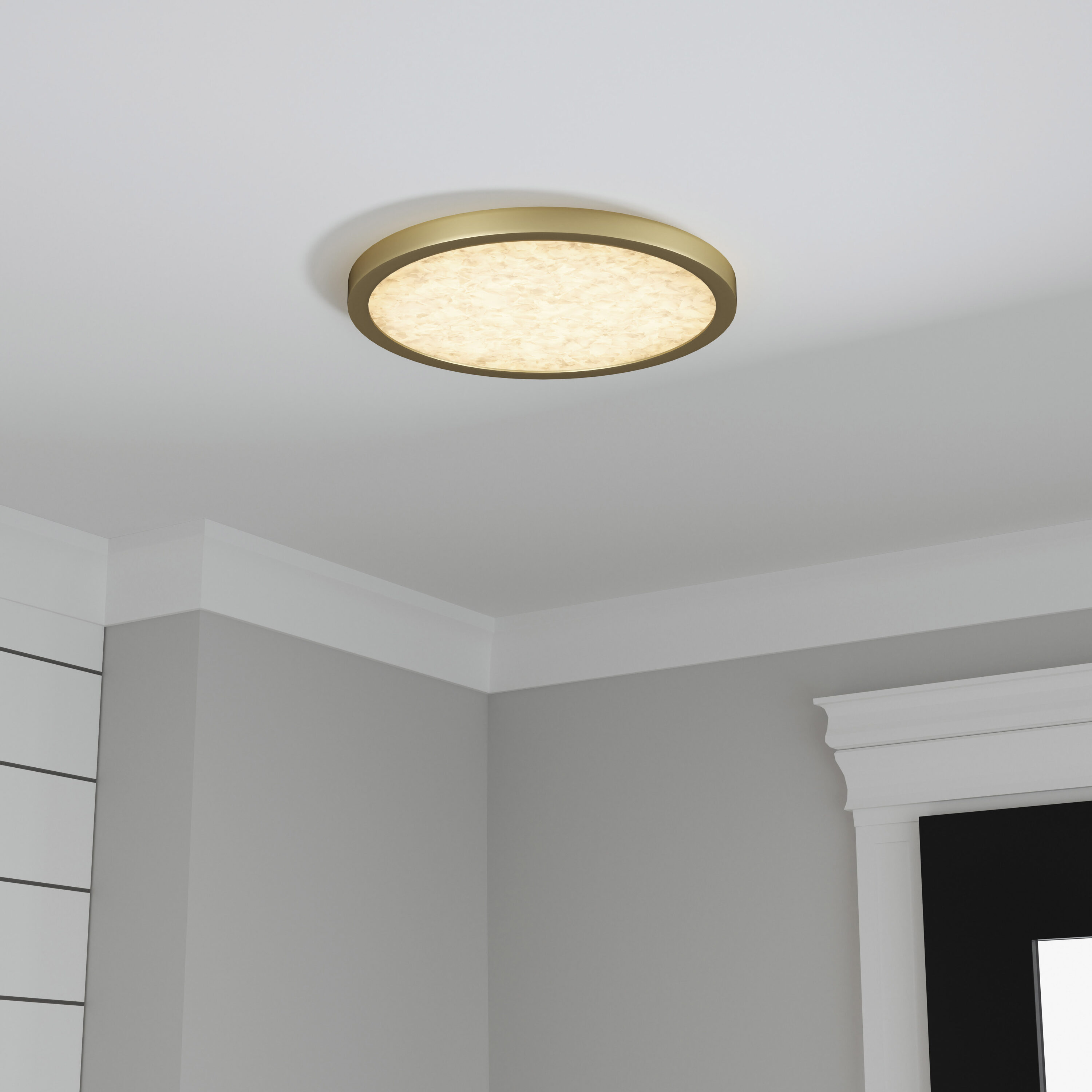 Origin 21 LWS28860C7 Edyn 15-in Brushed Gold Integrated LED Flush Mount Light