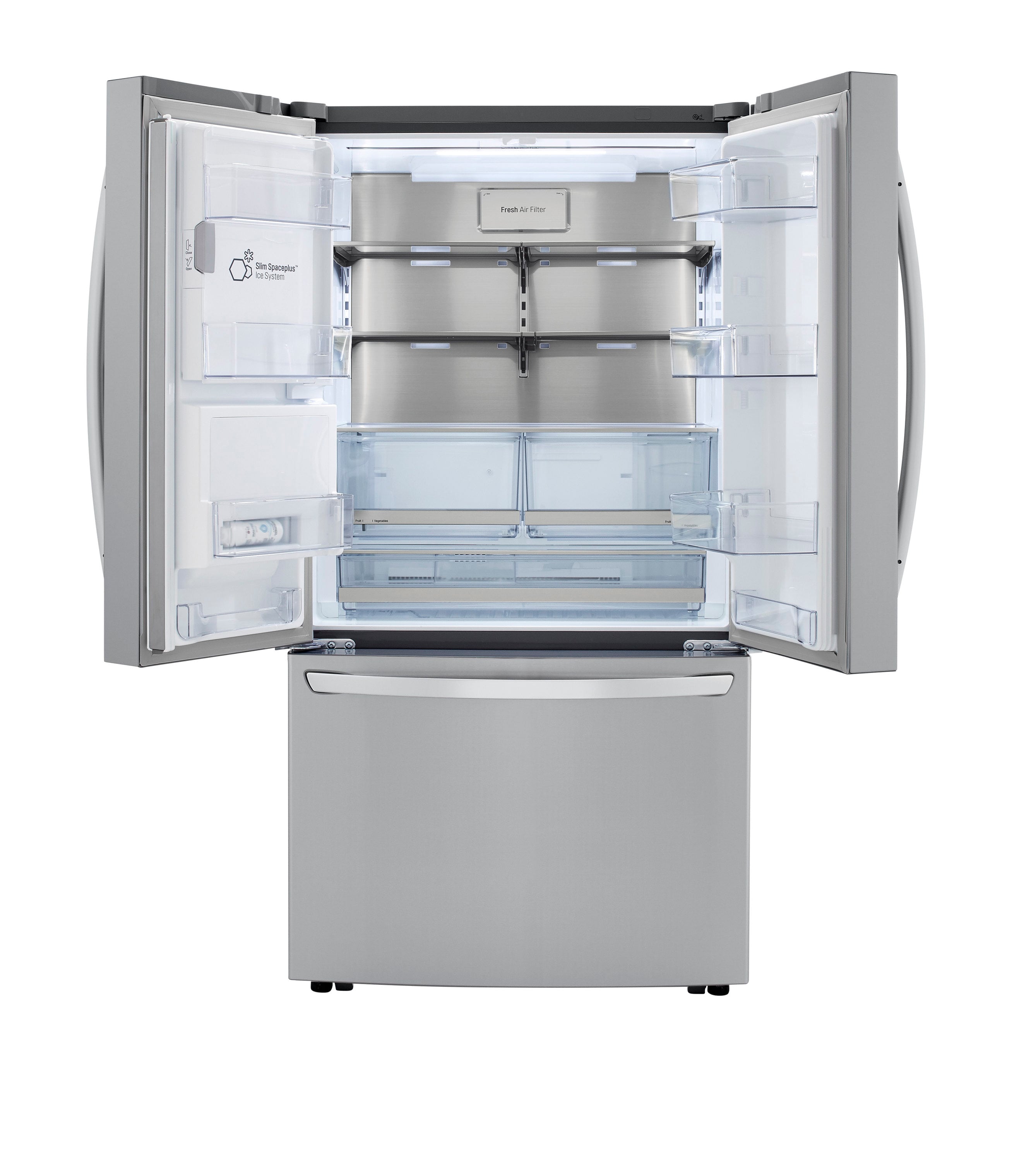 LG 23 Cu. ft. Smart French Door Refrigerator Instaview, Door-In-Door & Craft Ice, PrintProof Stainless Steel, Counter Depth