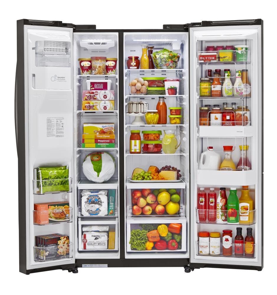 LG 26.1-cu ft Side-by-Side Refrigerator with Ice Maker (Printproof ...