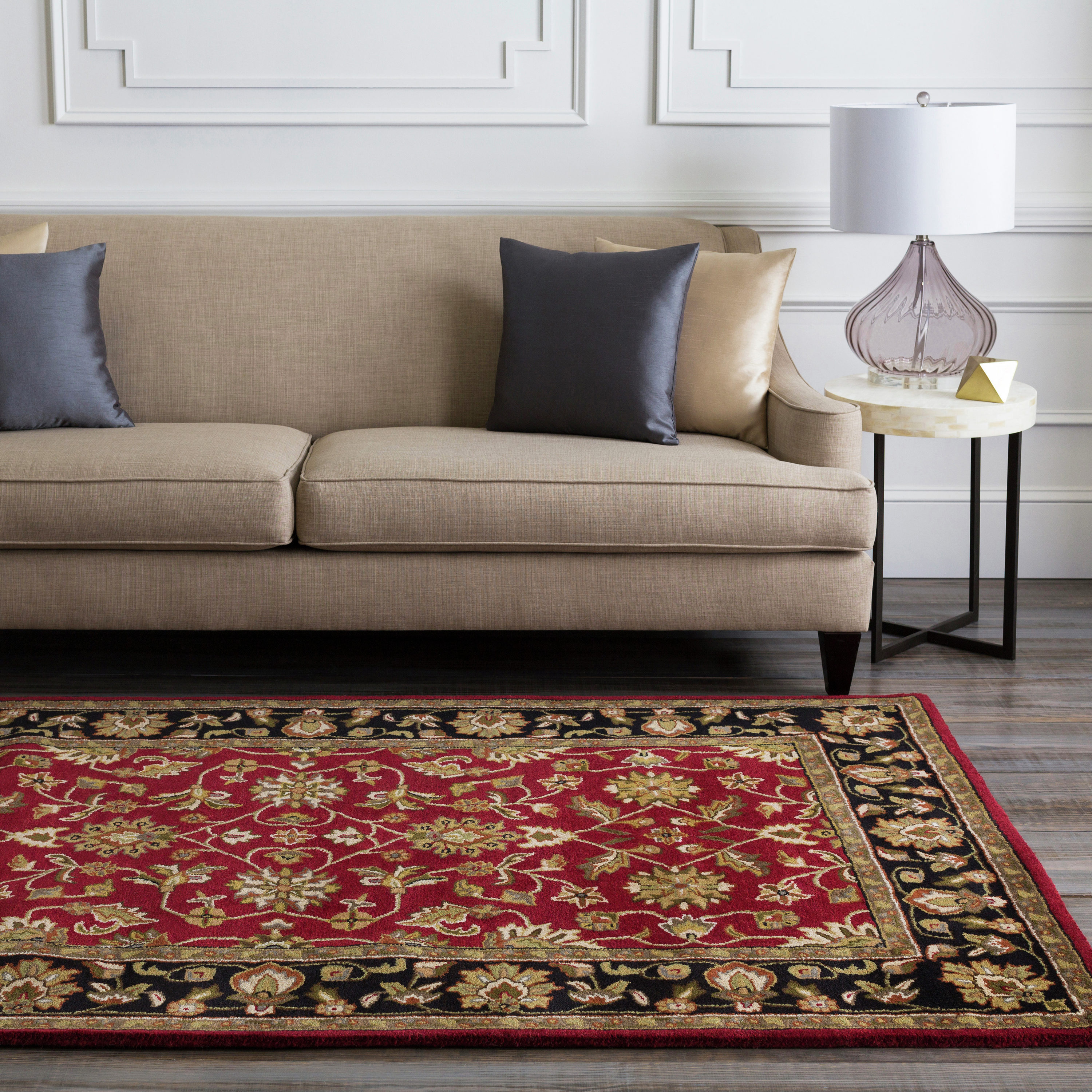 Crowne 8' x 11' Tufted Black Wool Area Rug
