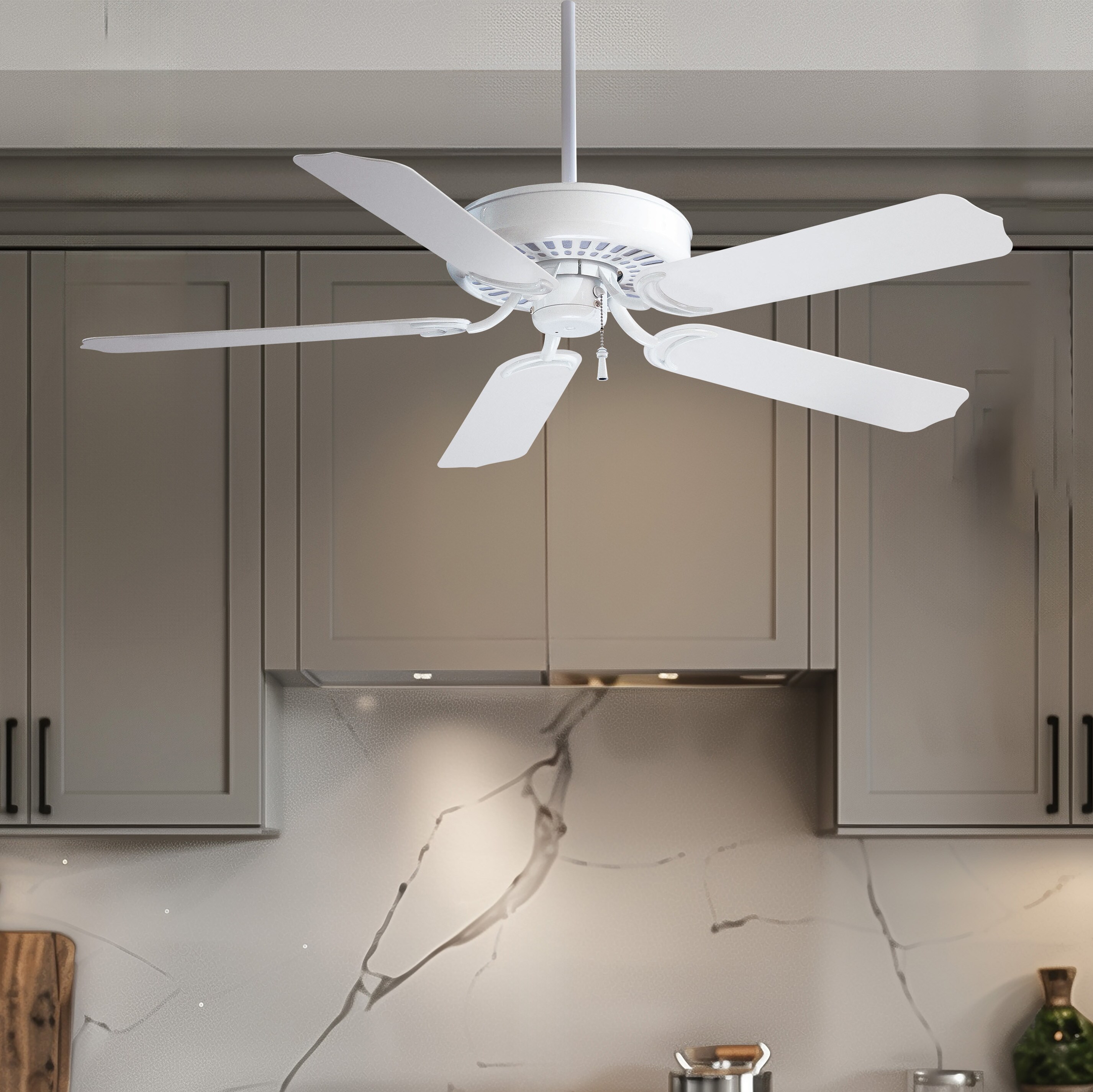 52-inch White Outdoor outlets Ceiling Fan, Humidity Rating, 5 Blades---cxz2a