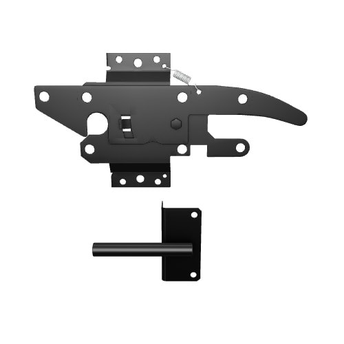Barrette Outdoor Living 10.75 in. x 5.5 in. Black Stainless Steel Standard 2-sided Post Latch