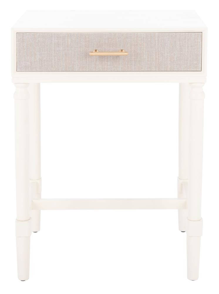 Safavieh ACC5722A Estella 19-in W x 26-in H White Wood Country End Table with Storage Assembly Required