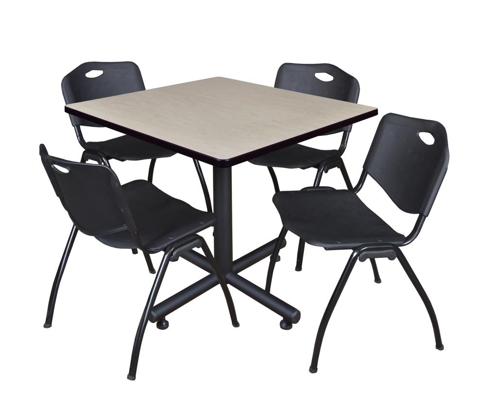 Regency TKB4242PL47BK Breakroom Off-White 4-Person Training Table (42-in W x 29-in H)