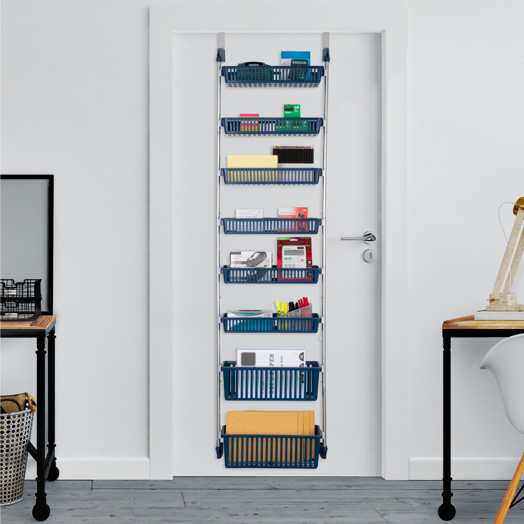 Smart Design Premium Expandable Cabinet Storage Shelf Rack - Large