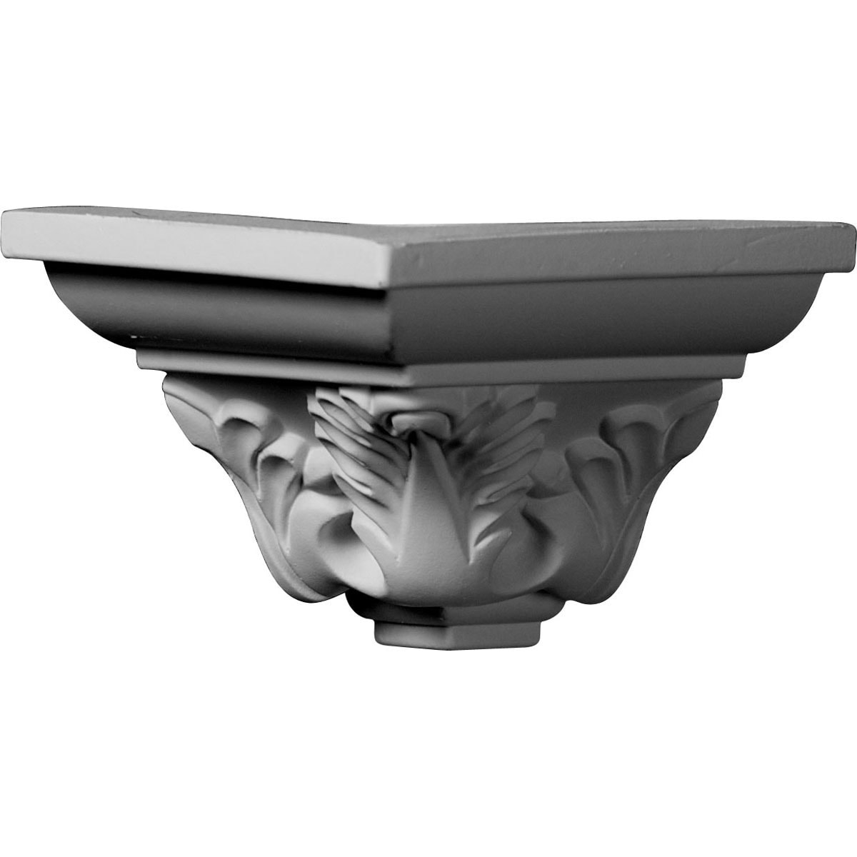 Ekena Millwork MOC03X03LE Legacy Acanthus Leaf 3-1/2-in x 3-1/8-in Interior Primed Polyurethane Traditional 205364 Outside corner Crown Moulding Block
