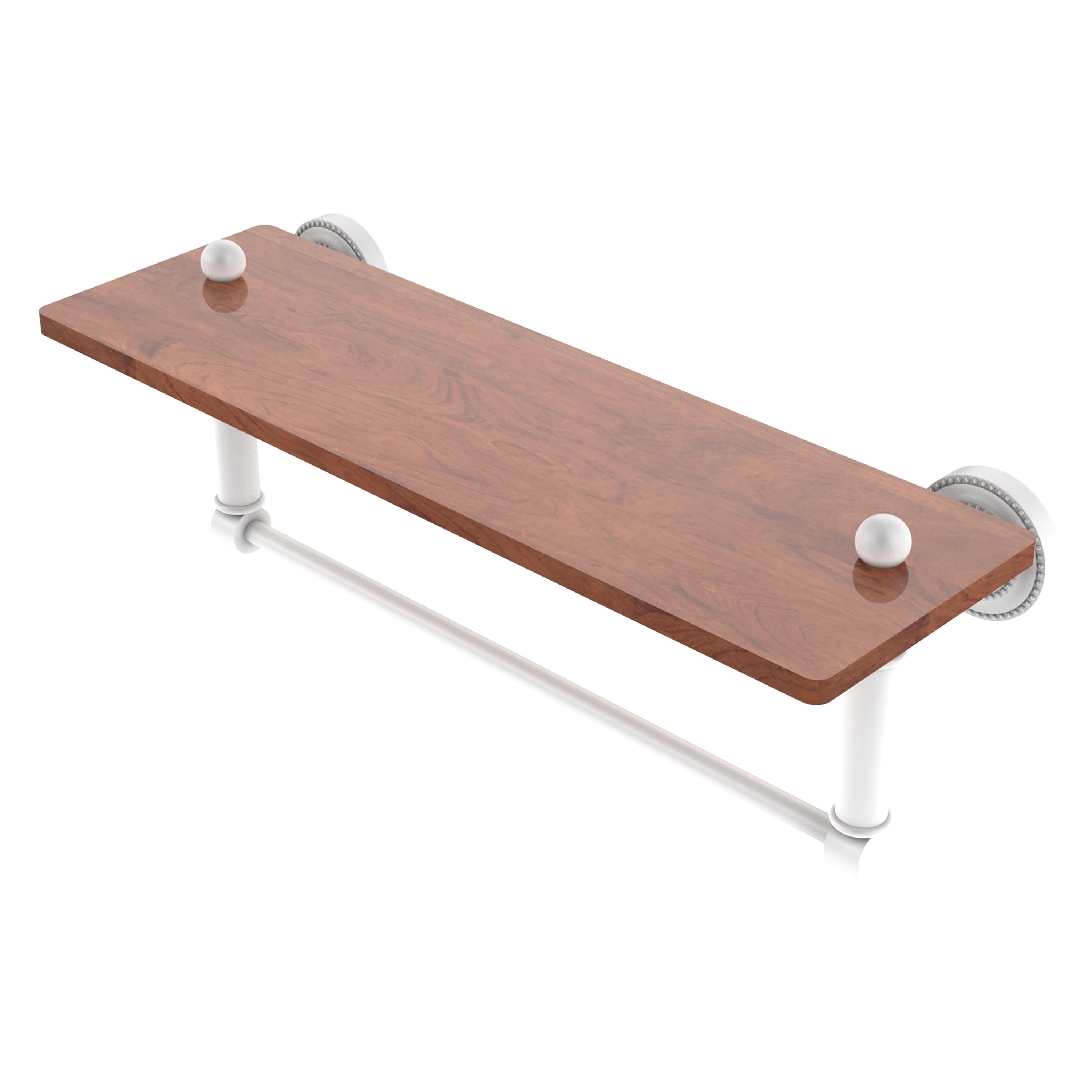Allied Brass DT-1TB-16-IRW-WHM Dottingham Matte White Wall mount Bathroom Shelf ( 16-in x 5-in x 5-in )
