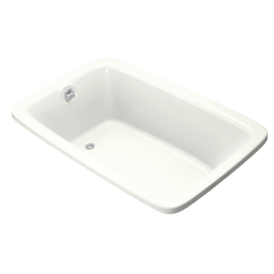 KOHLER 1156-0 Bancroft 42-in x 66-in White Acrylic Drop-In Soaking Bathtub (Reversible Drain)