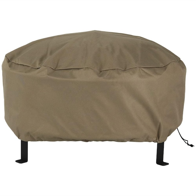 Khaki Round Firepit Cover, 24 Round Fire Pit Cover