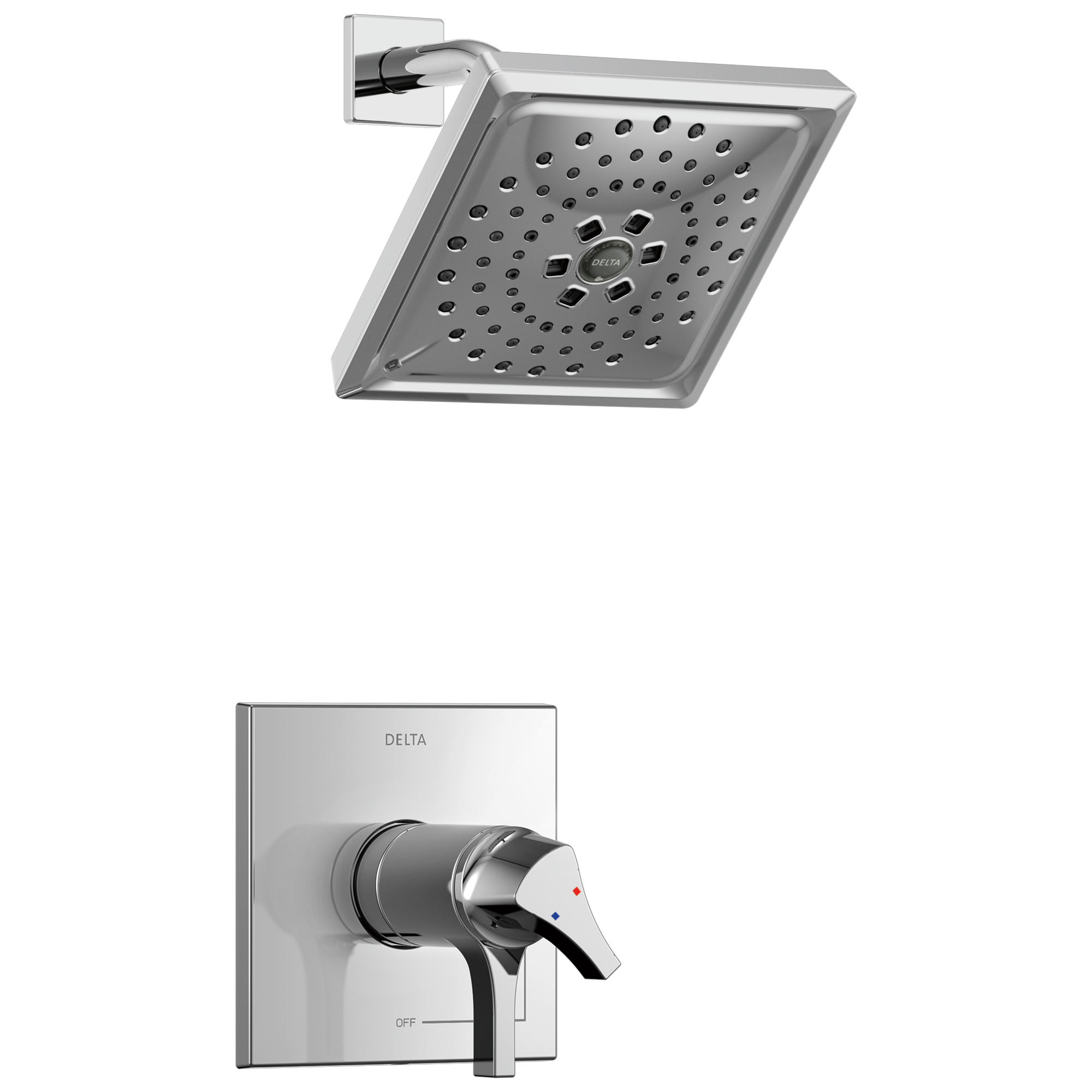 Delta T17T274 Zura Chrome 2-handle Multi-function 7.6875-Inches Square Shower Faucet
