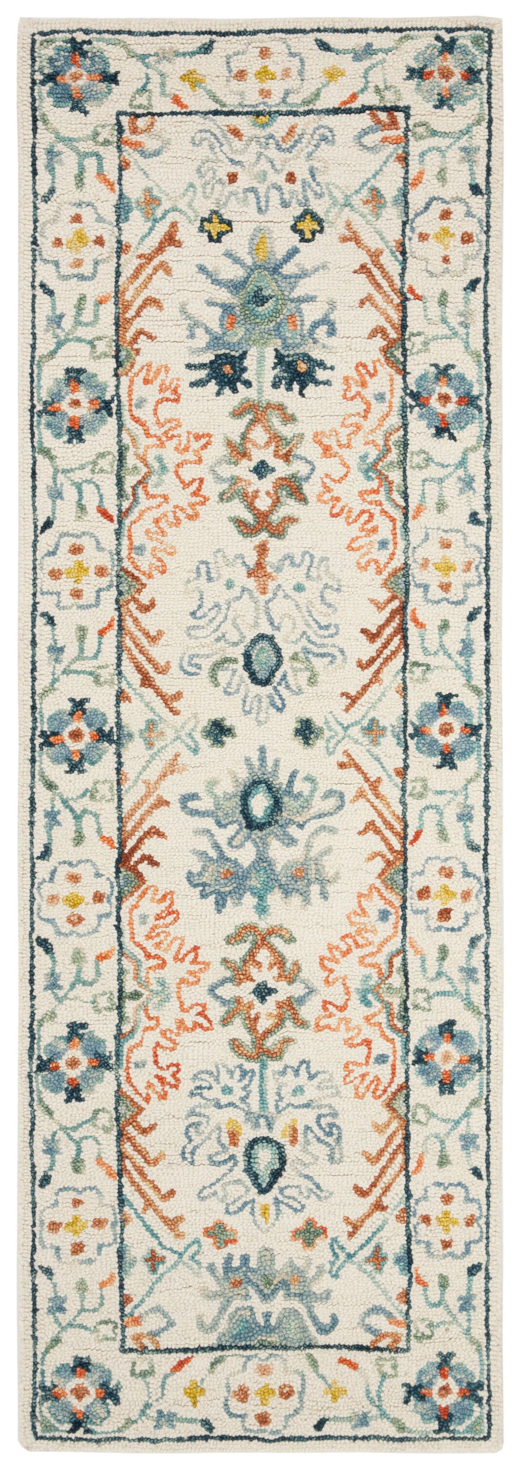 Aspen APN310 Hand Tufted Indoor Runner Rug - Ivory/Blue - 2'3"x7' - Safavieh