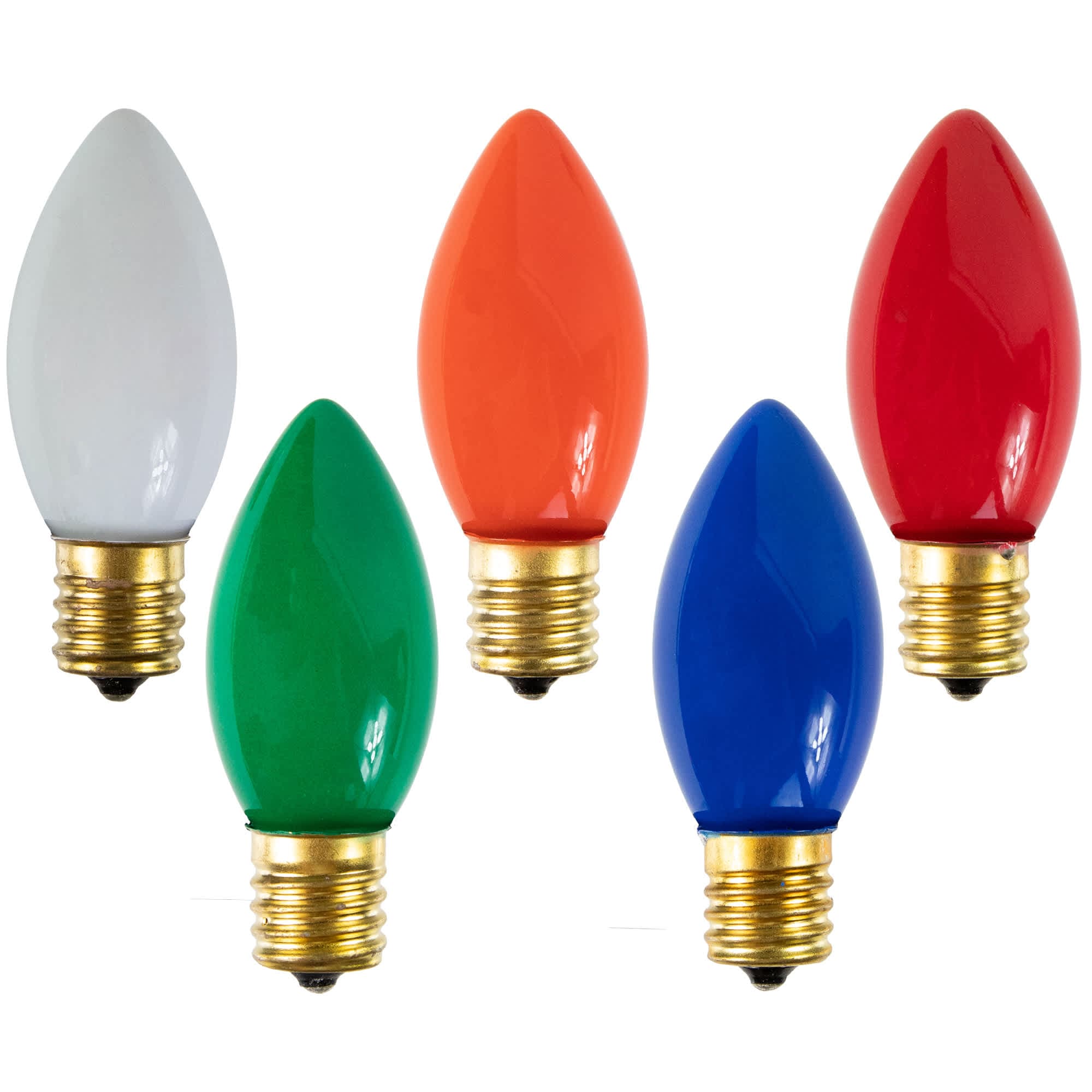 Northlight - C9 Opaque Incandescent Christmas Replacement Bulbs - Multicolor - Pack of 25