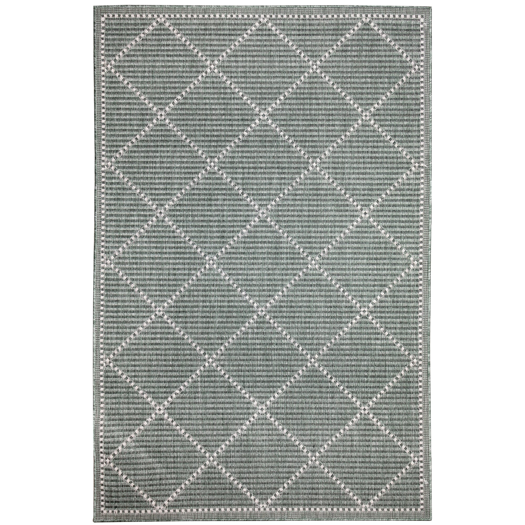 Liora Manne MAUS8822506 Malibu 8 x 8 (ft) Loomed Polypropylene Green Square Indoor/Outdoor Geometric Area rug