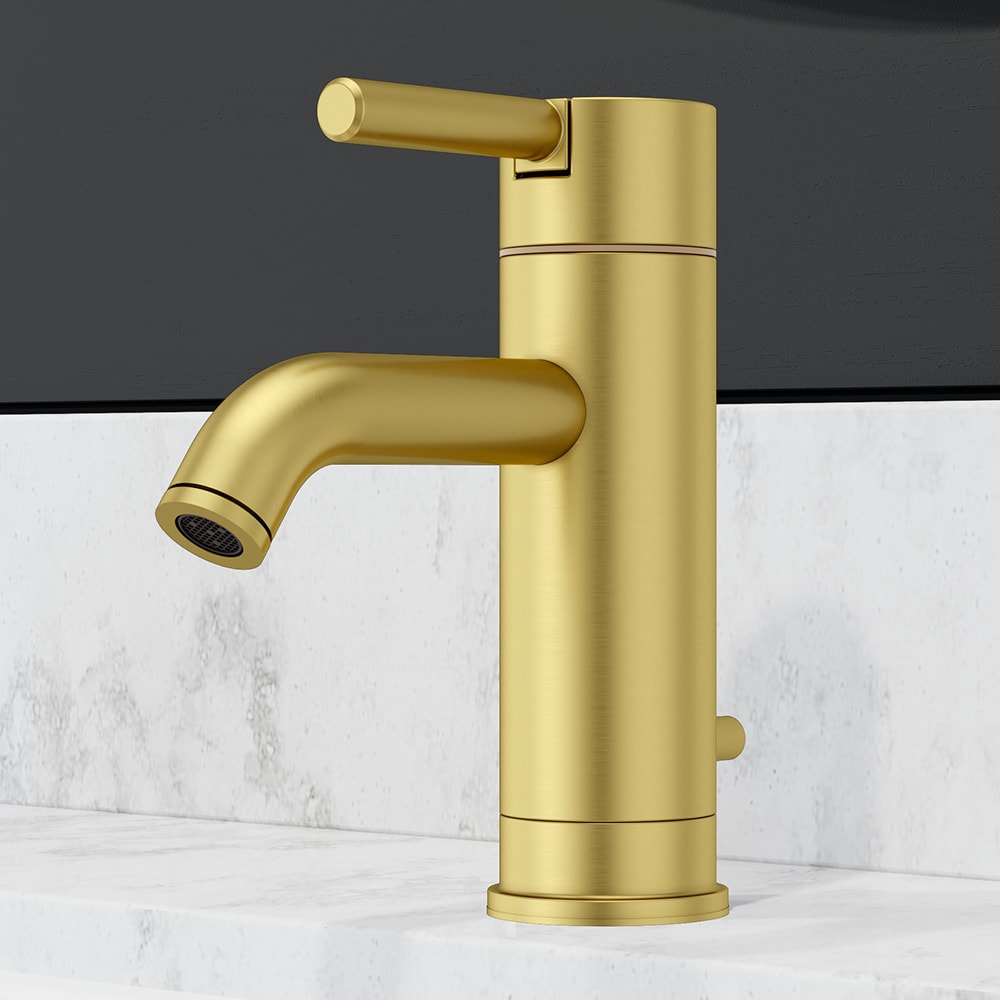 Pfister LG42-NBG00 Contempra Brushed Gold Single hole 1-handle WaterSense Low-arc Residential Handle Bathroom Sink Faucet