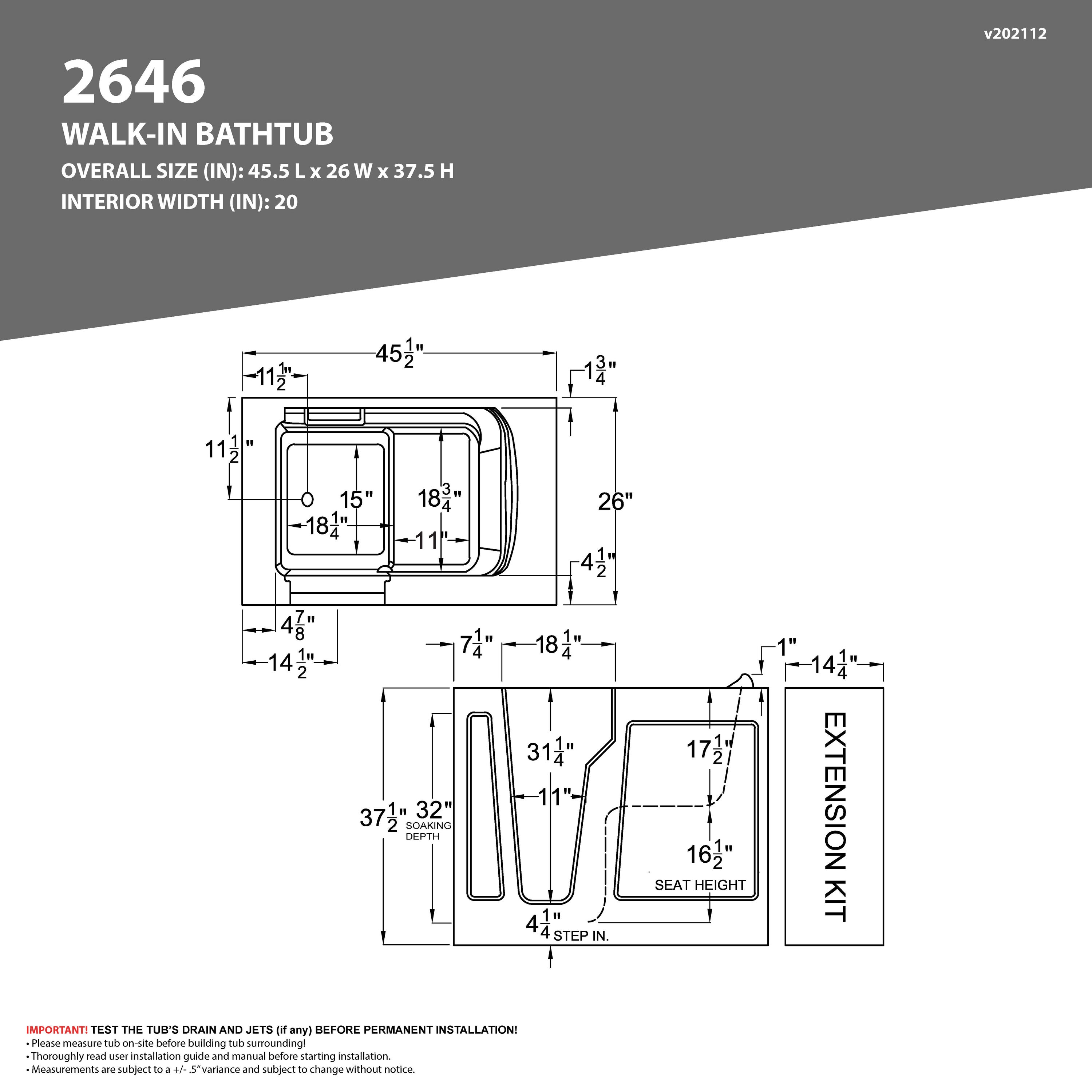 Endurance LSB2646LWS bathtubs - View #2