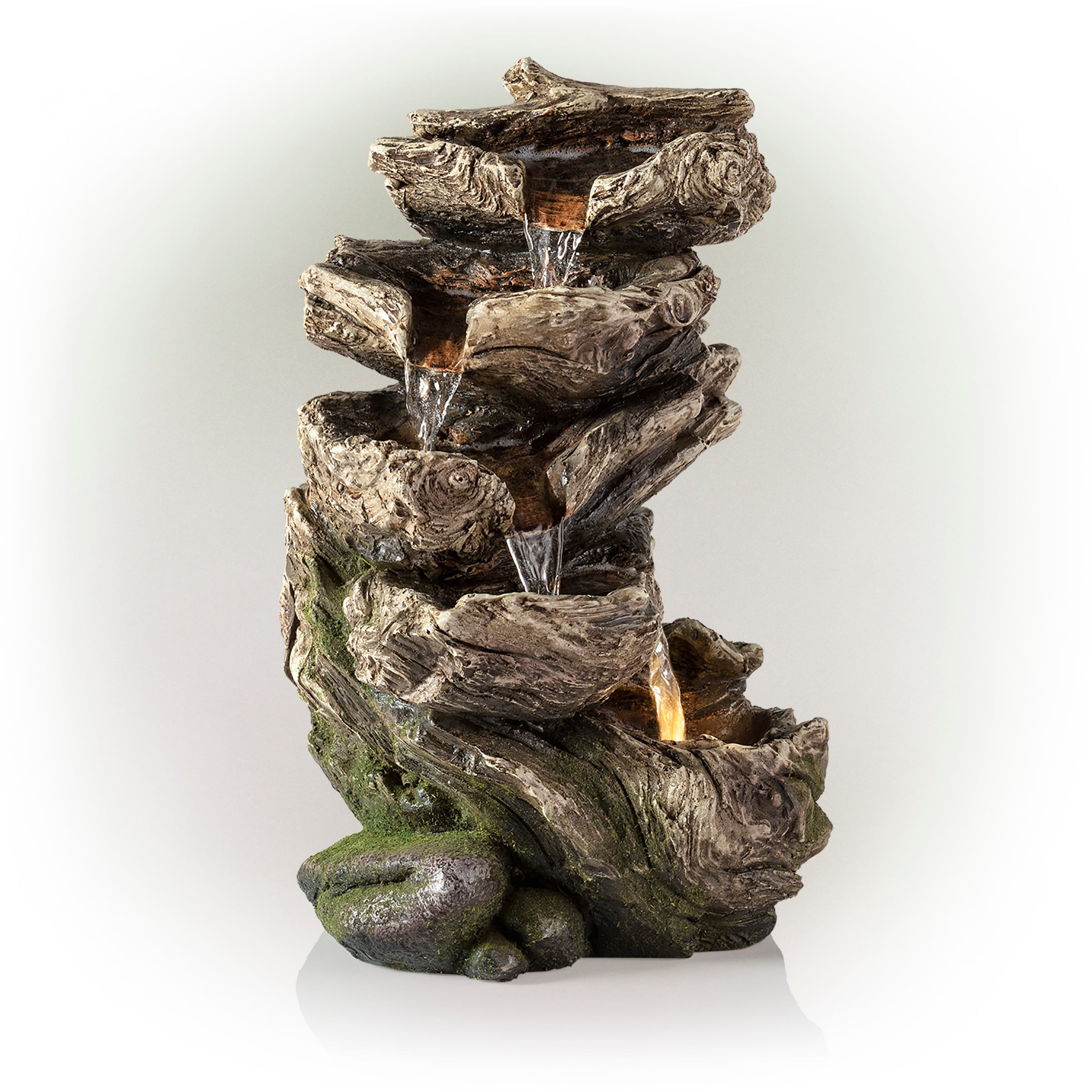 Alpine Corporation 11-in H Resin Tiered Fountain Outdoor Fountain