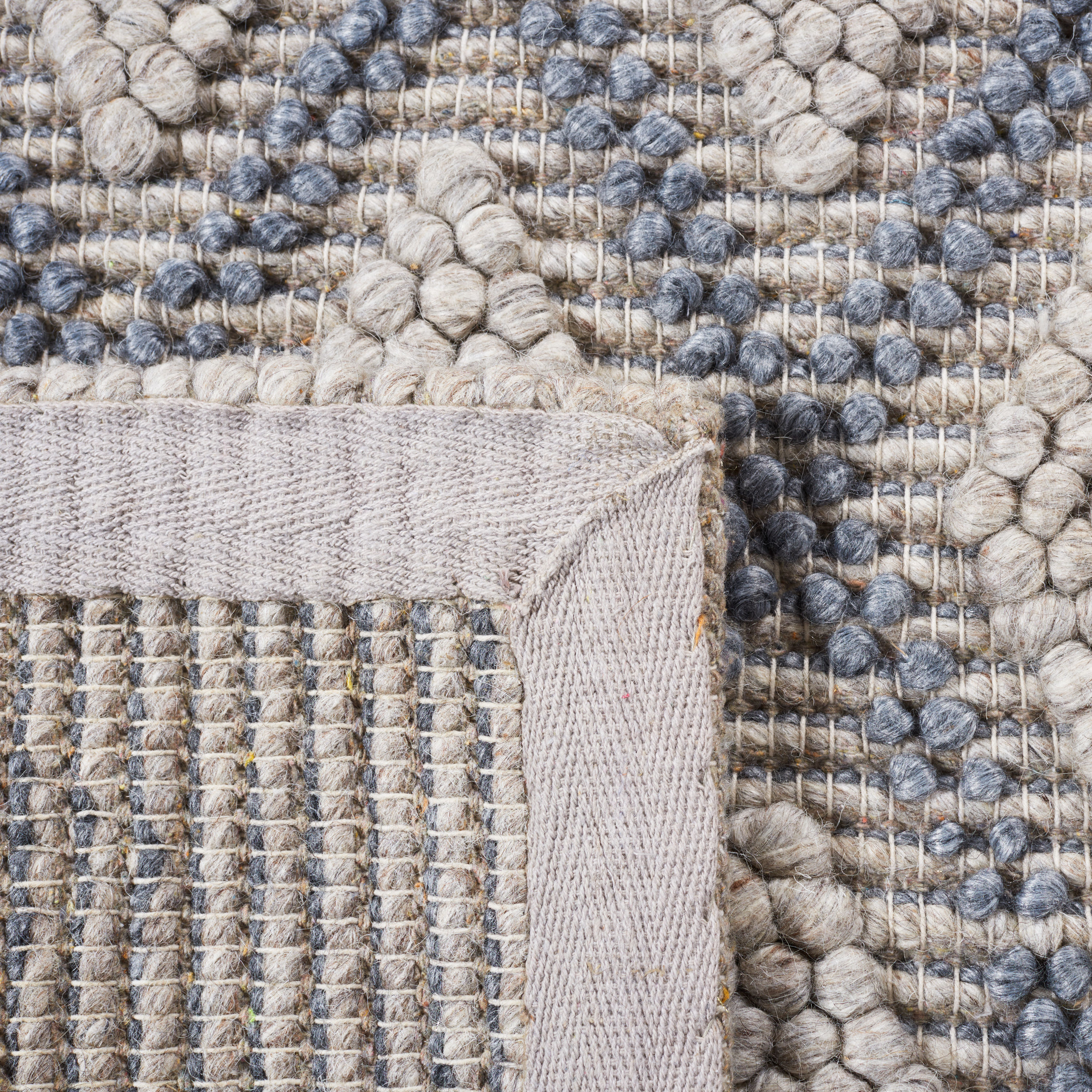 Handwoven Gray Square 6' Wool & Viscose Mosaic Rug