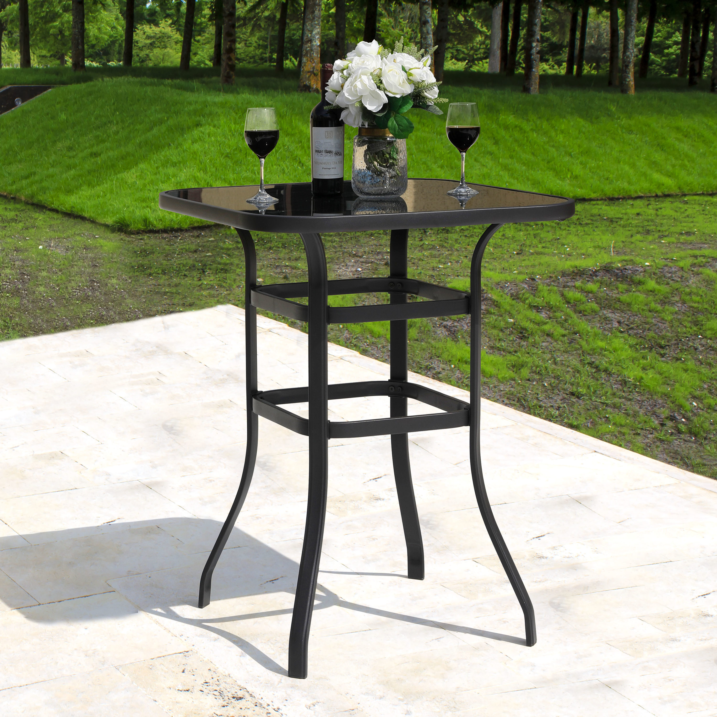 Nuu Garden Square Outdoor Bar Height Table 315 In W X 315 In L In The