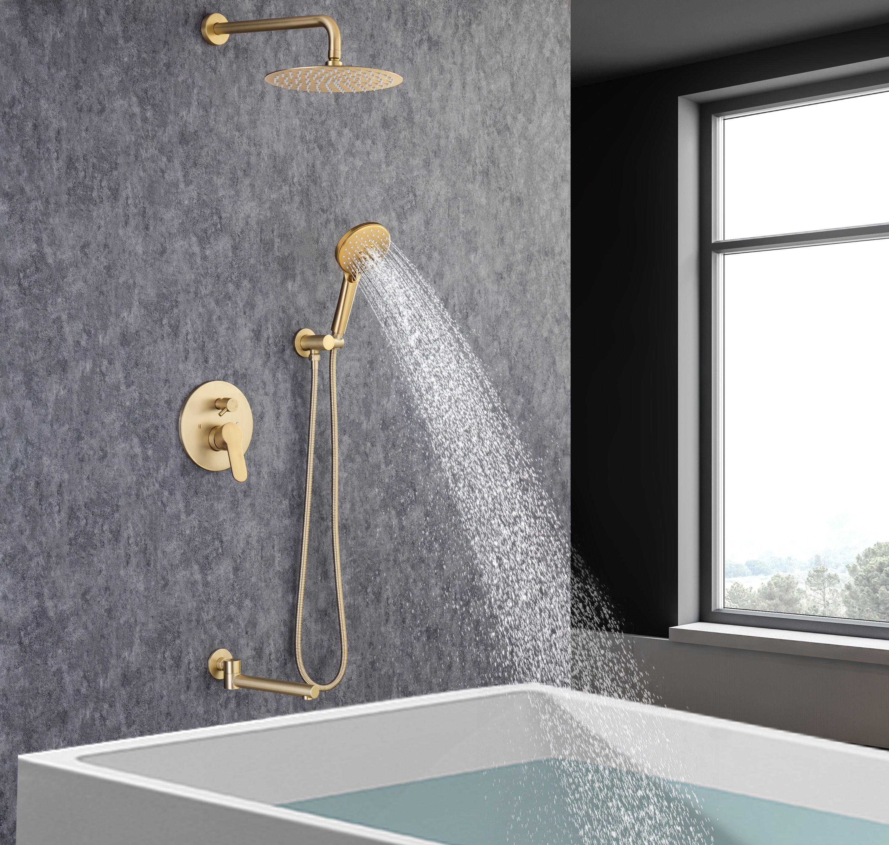 WELLFOR DB-03BF10BG Tub-Shower-Faucets - View #4