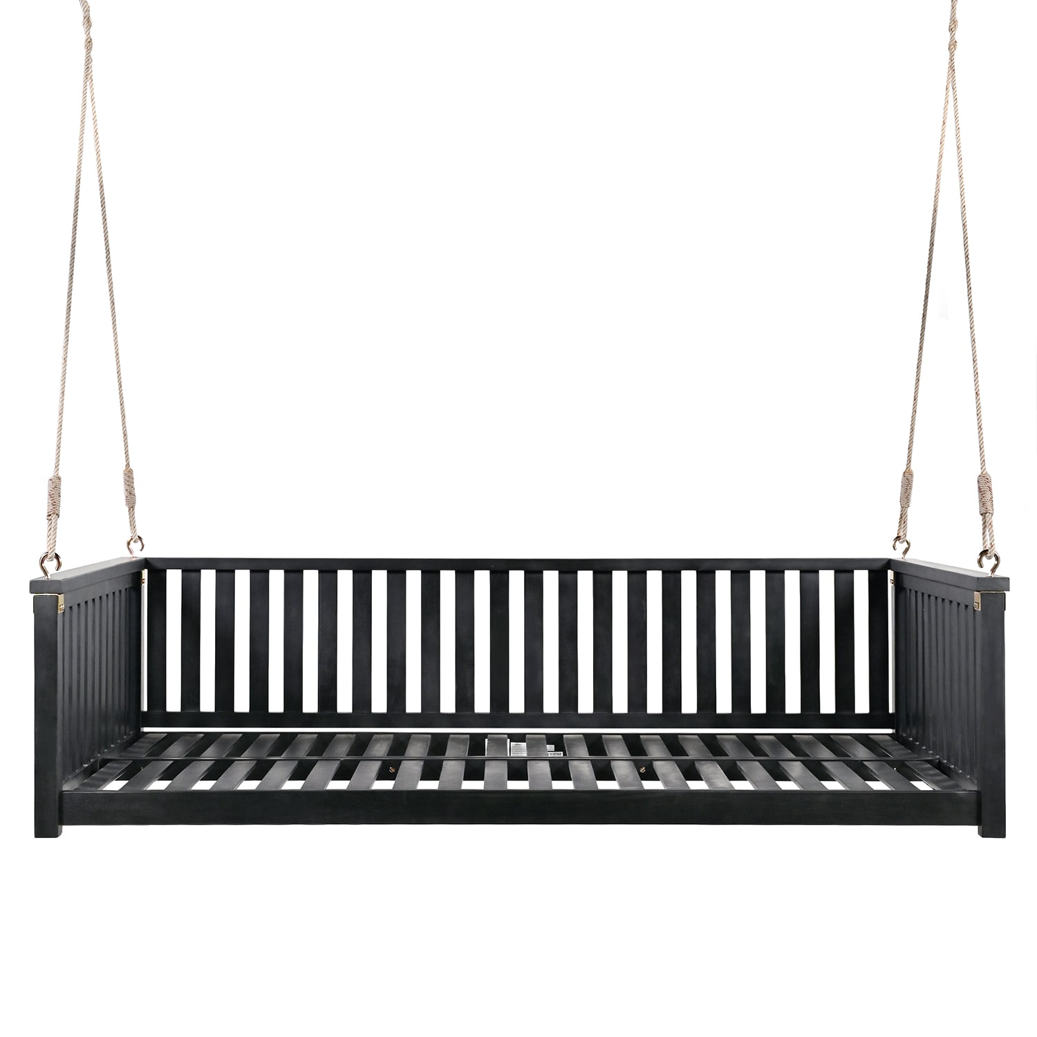 Bybafun YB8400029 2 -person Black Wood Outdoor Swing bed