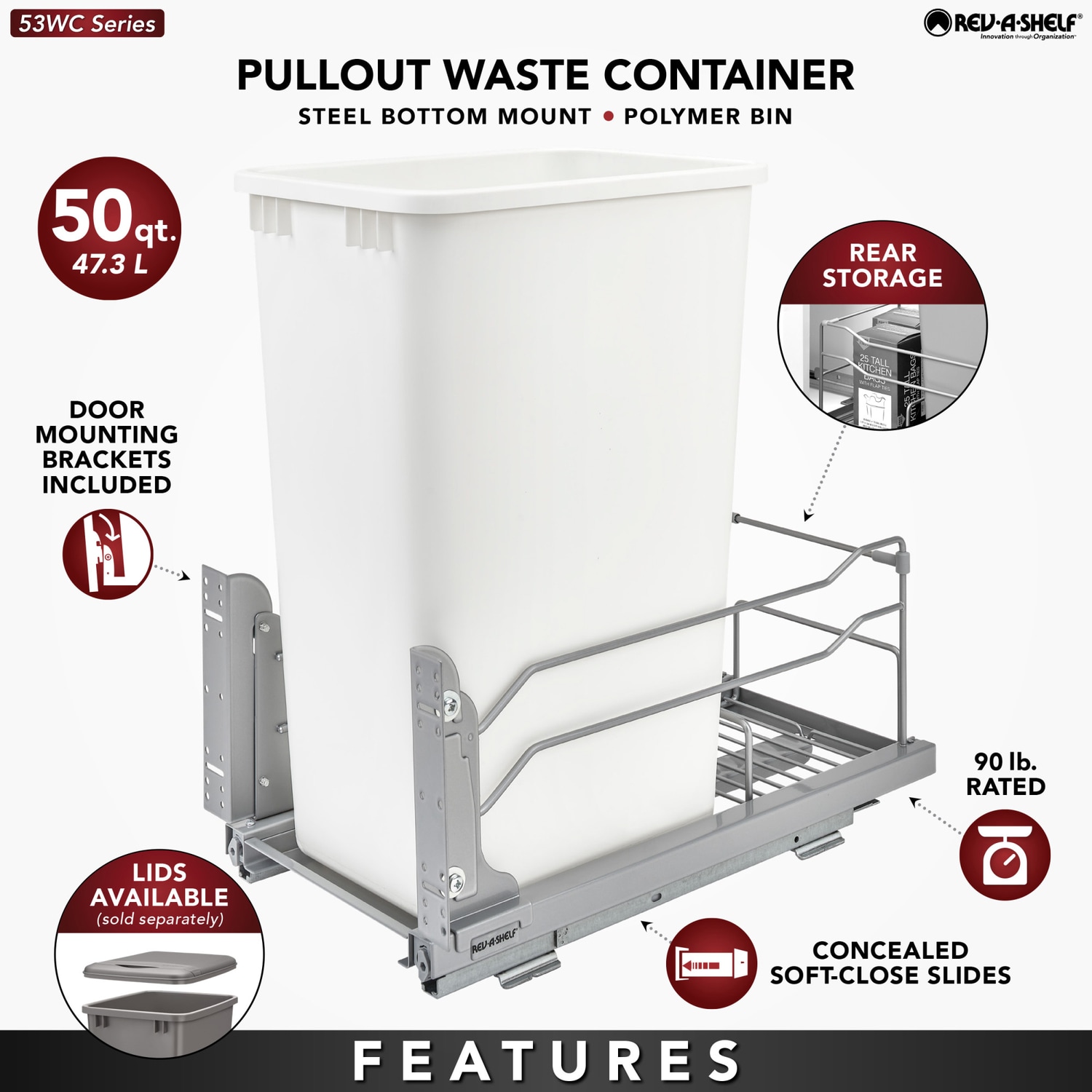 Rev-A-Shelf 152858 Pullout-Trash-Cans - View #3
