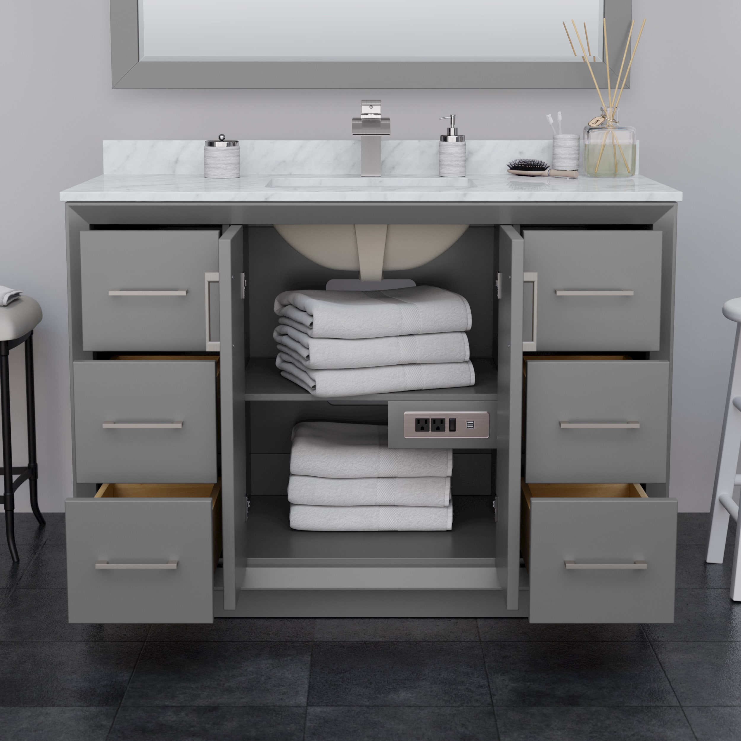 Wyndham Collection WCF414148SKGCXSXXMXX vanities - View #3