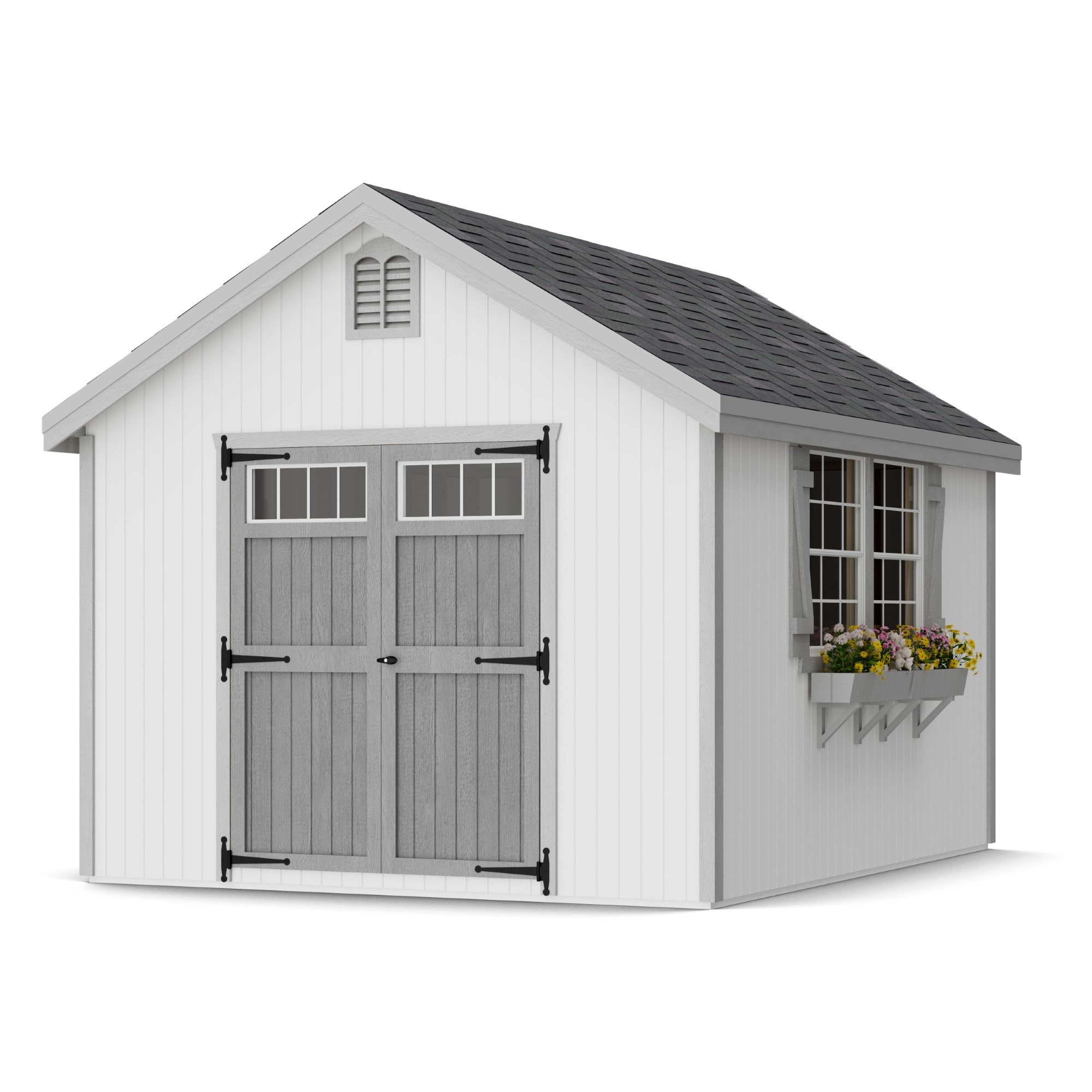 Little Cottage Co 10X12 WCGS-PC-FK Colonial Williamsburg 10-ft x 12-ft Gable Style Wood Outdoor Storage Shed with 2 Windows 2 Doors