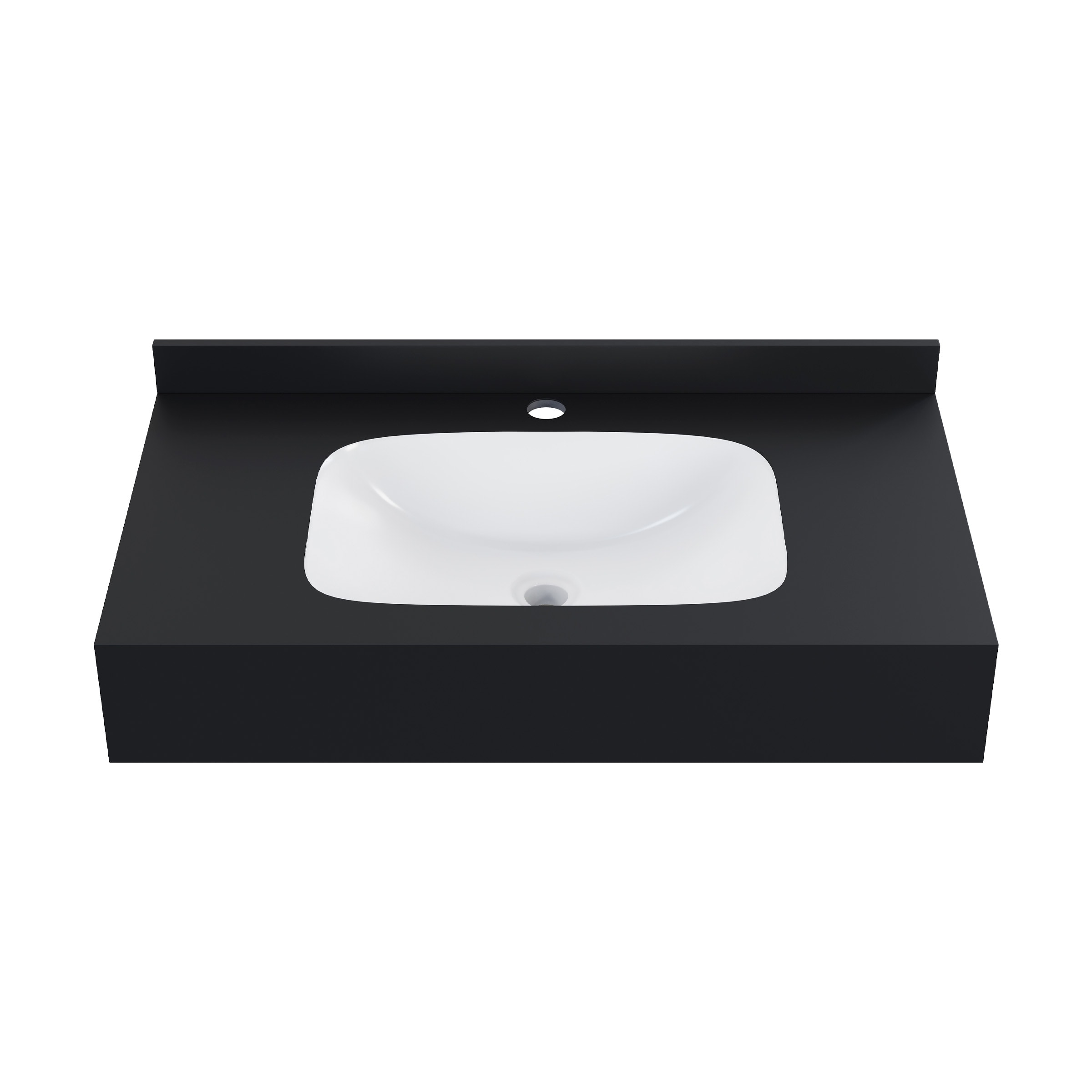 Swiss Madison SM-25-WSVIC05BM Vicenza Ceramic Wall-mount Rectangular Modern Glossy Black Bathroom Sink ( 20-Inches x 35.5-Inches )