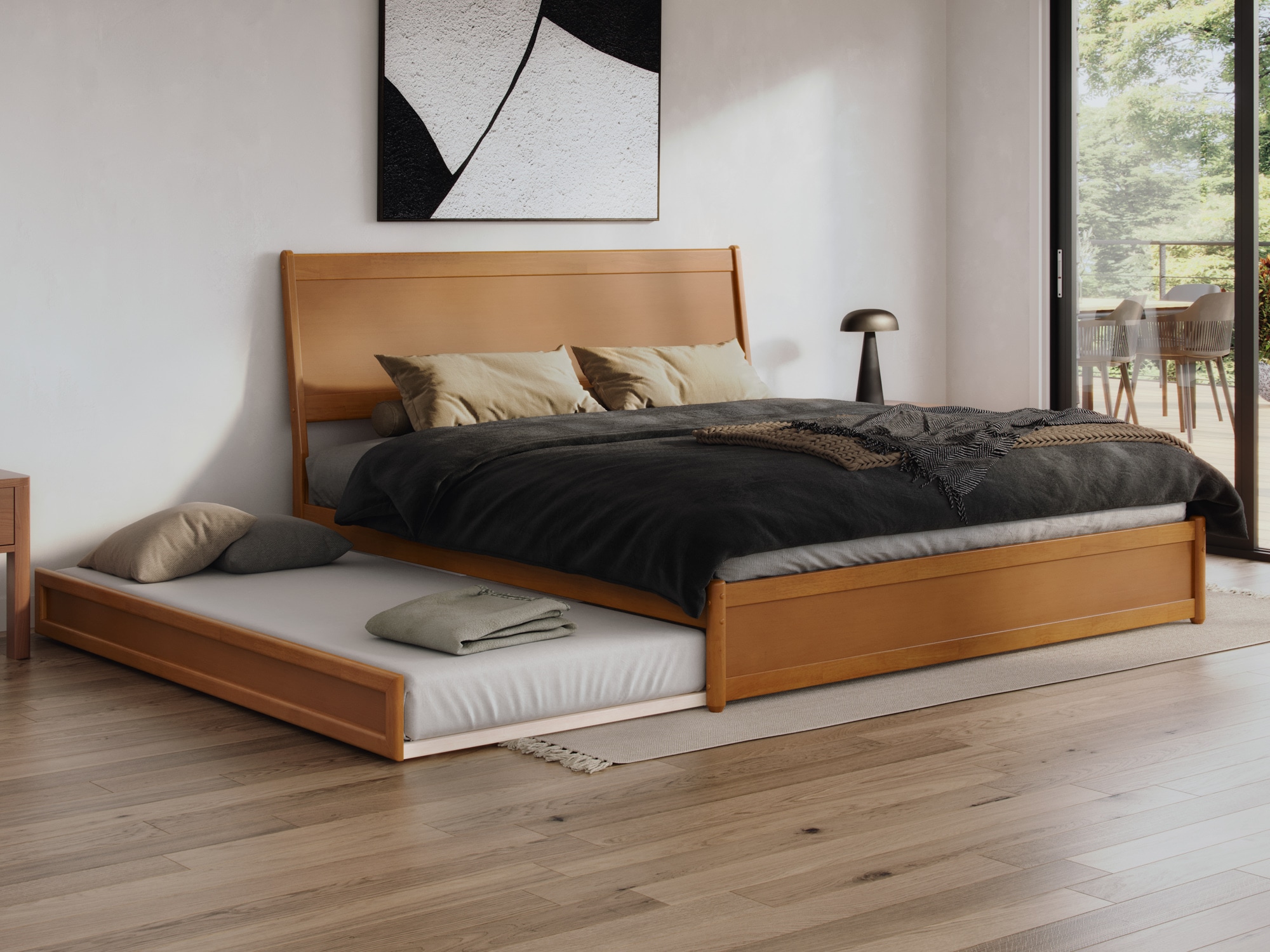 AFI AR998725T Casanova Light Toffee King Wood Trundle Bed