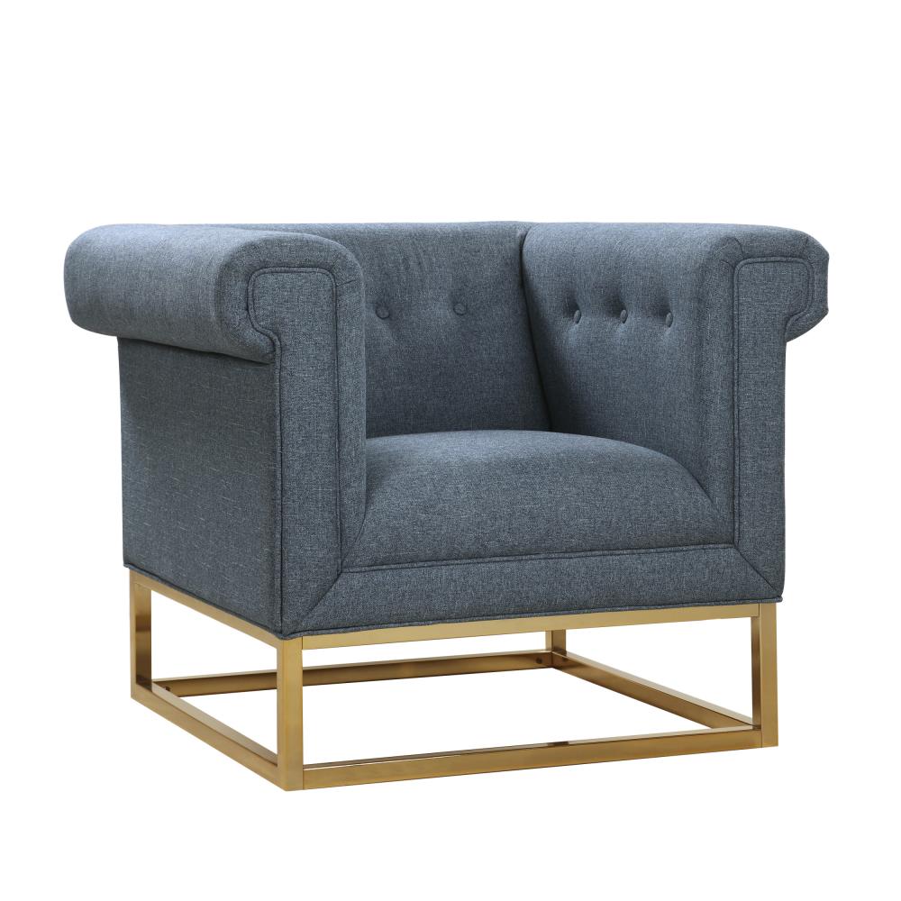 Chic Home Design FCC2889-LW Palmira Modern Blue Linen Club Chair