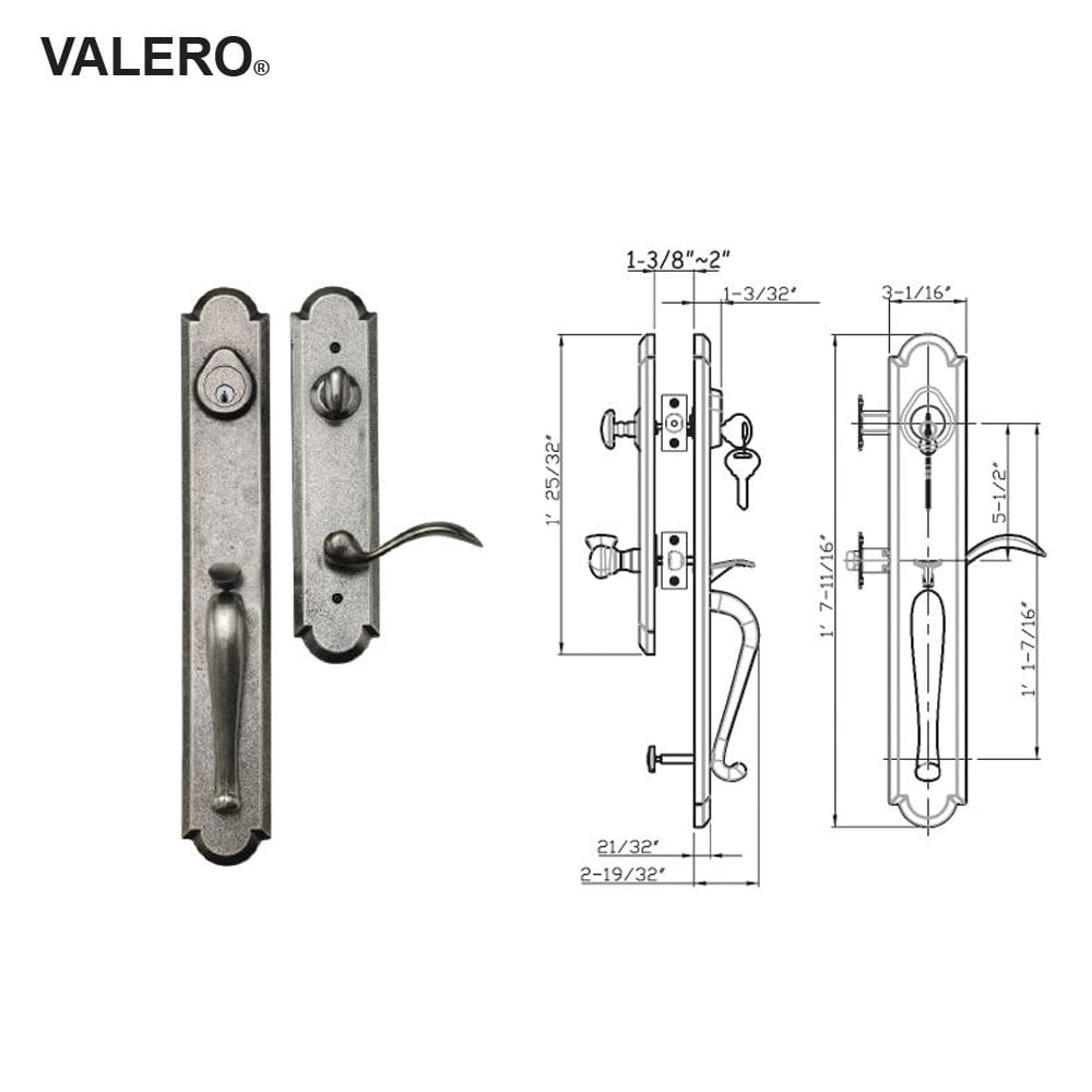 Sandcast Collection Valero Aged Black Single Cylinder Deadbolt Entry Door Handleset with Tulum Knob Inside Trim