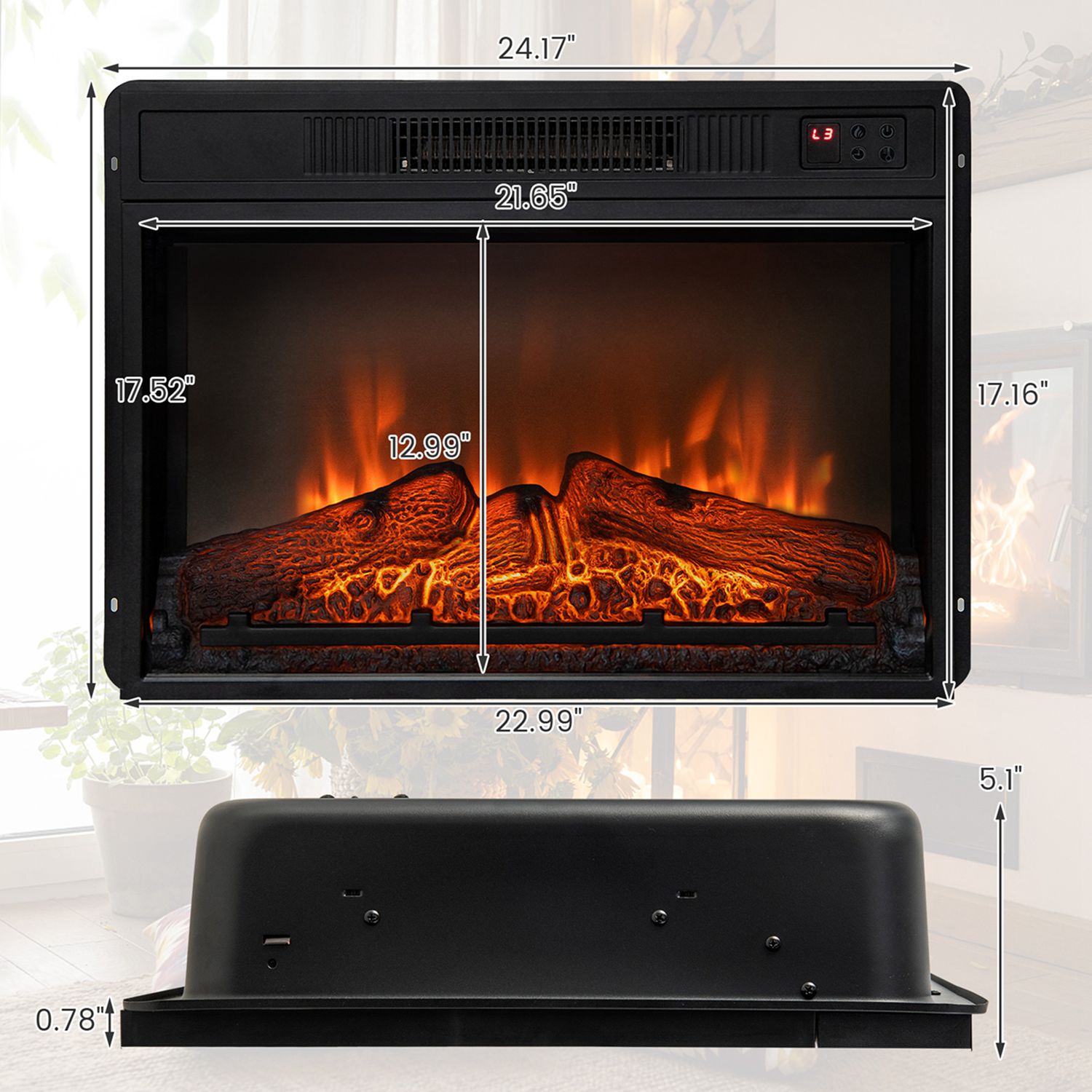 Costway CSHY000105 Electric-Fireplaces - View #3