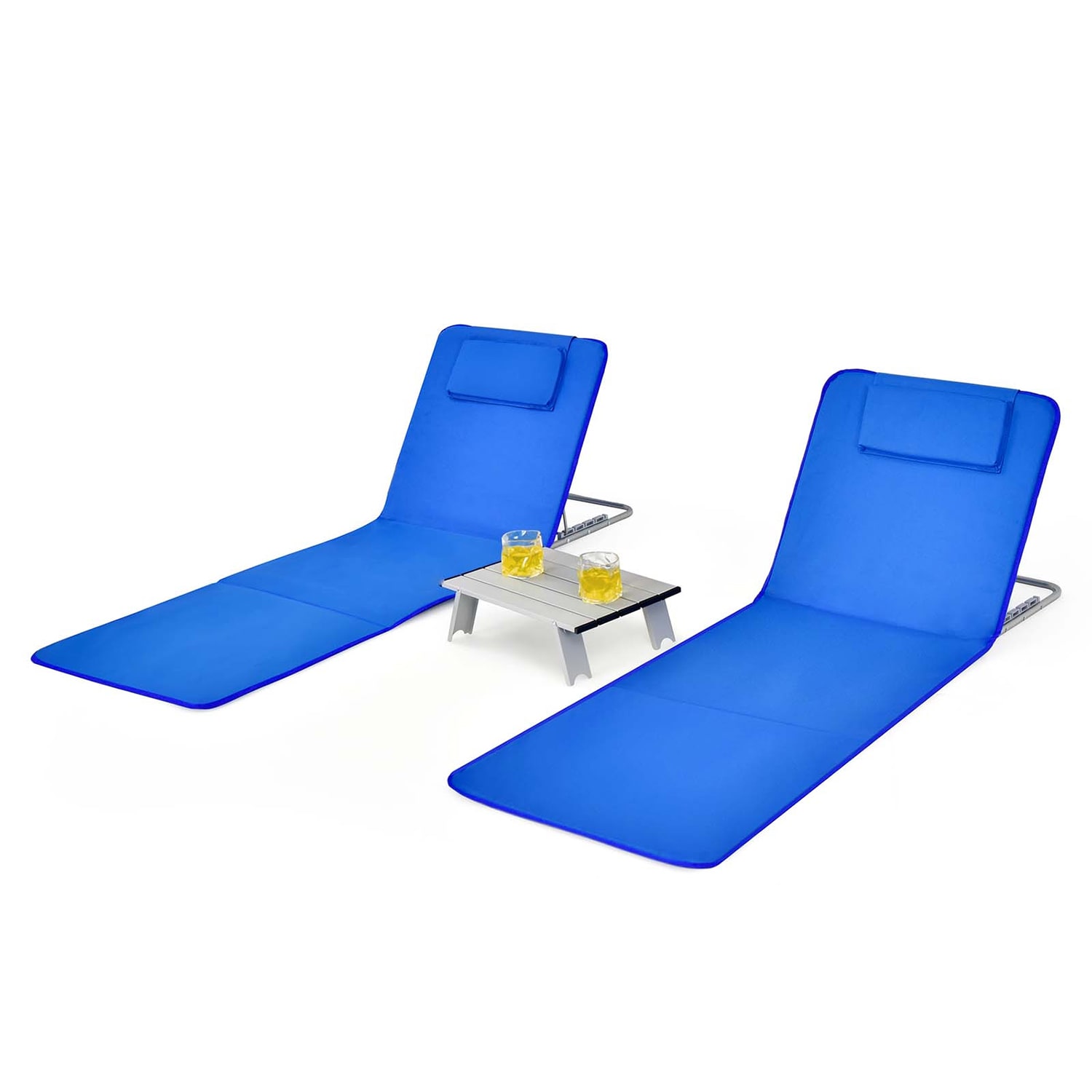 WELLFOR TDZ10213NY 3-Piece Patio Conversation Set with Blue