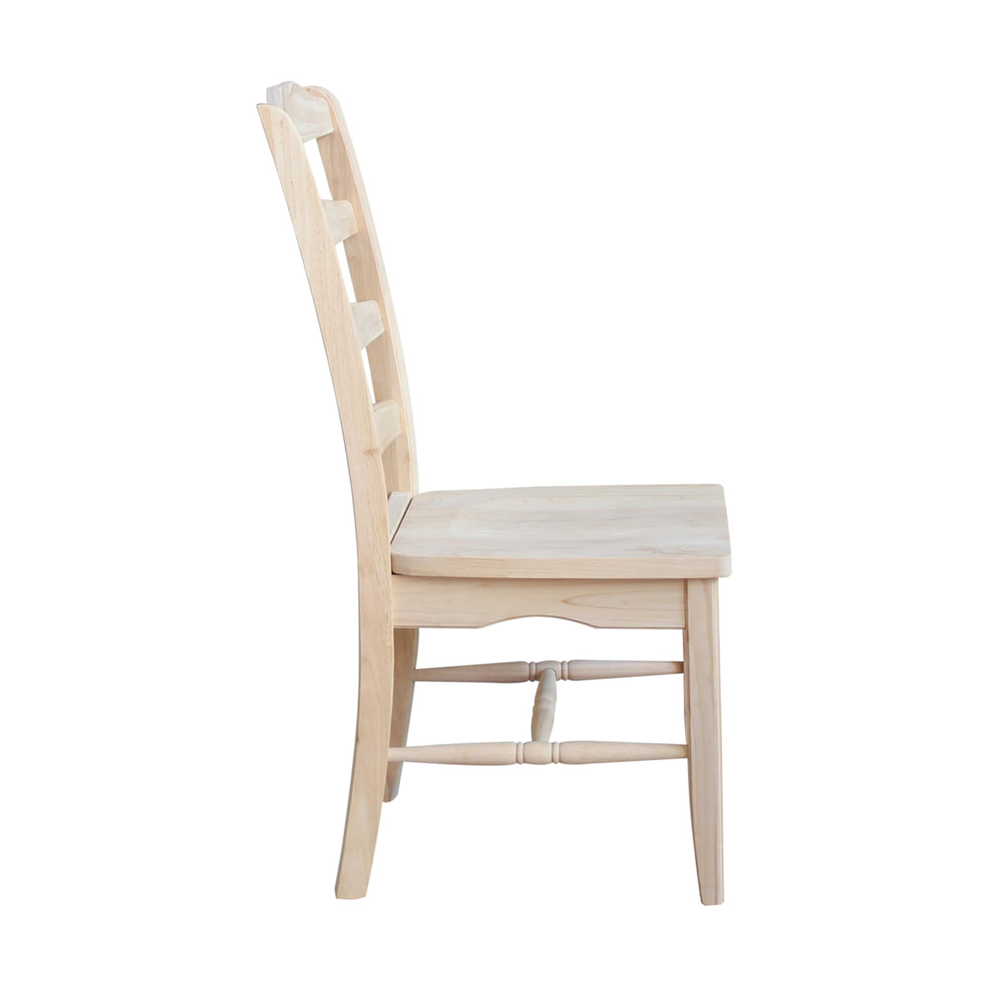 Unfinished Solid Wood Ladderback Dining Chairs (Set of 2)