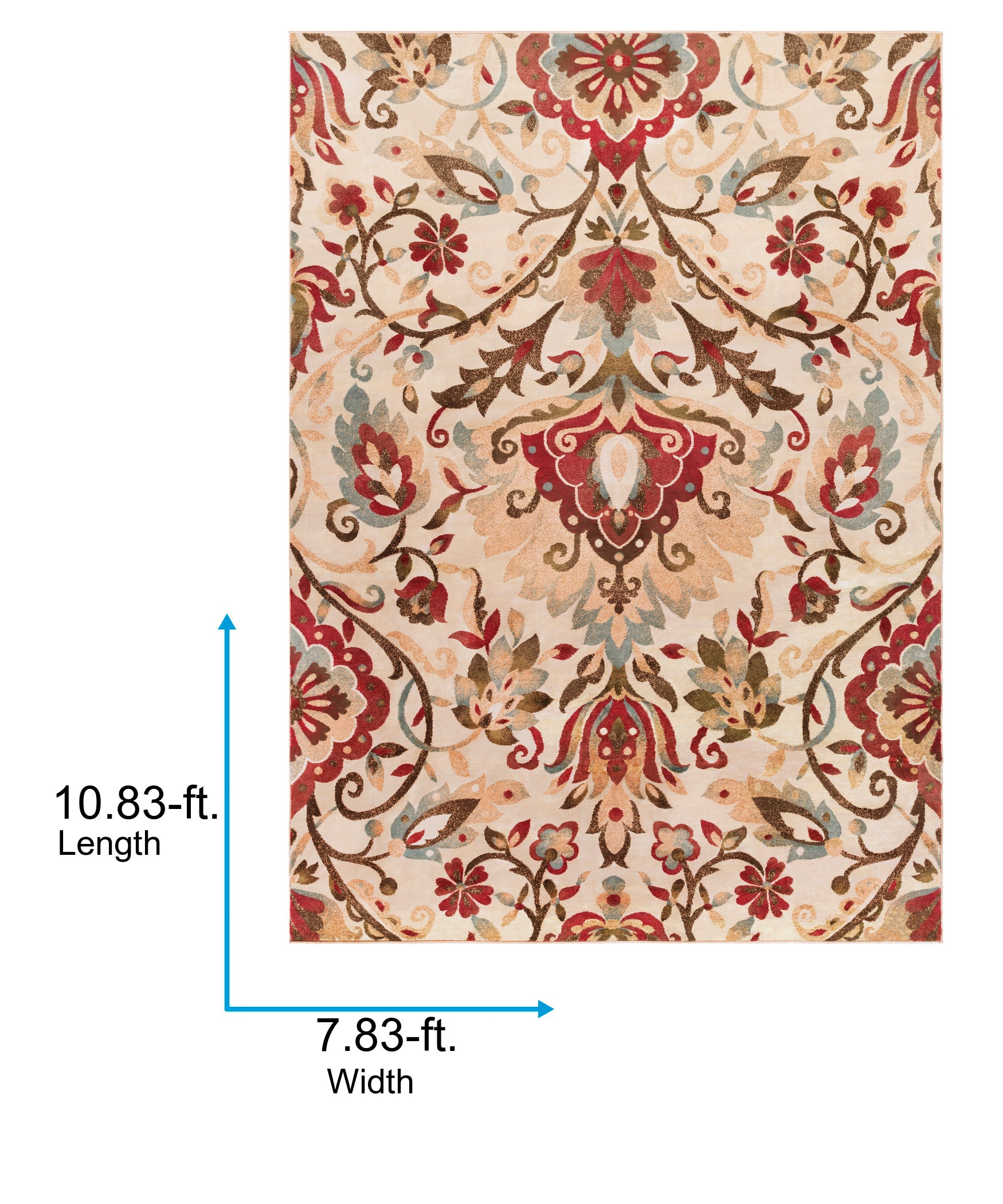 Surya Riley 8 X 11 (ft) Burgundy Indoor Floral/Botanical Area Rug At ...