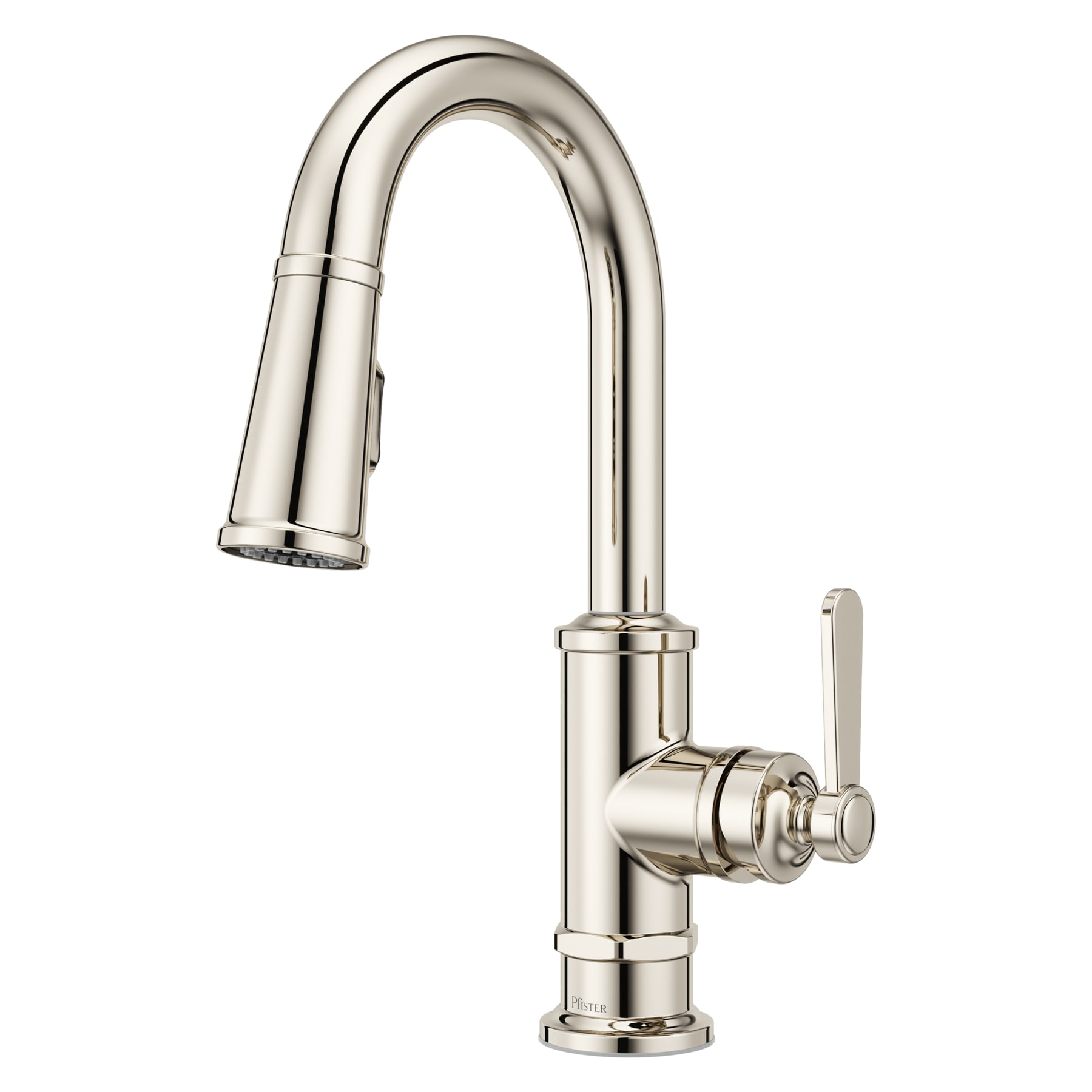 Polished Nickel Single Handle Pull Down Kitchen Faucet with Spray