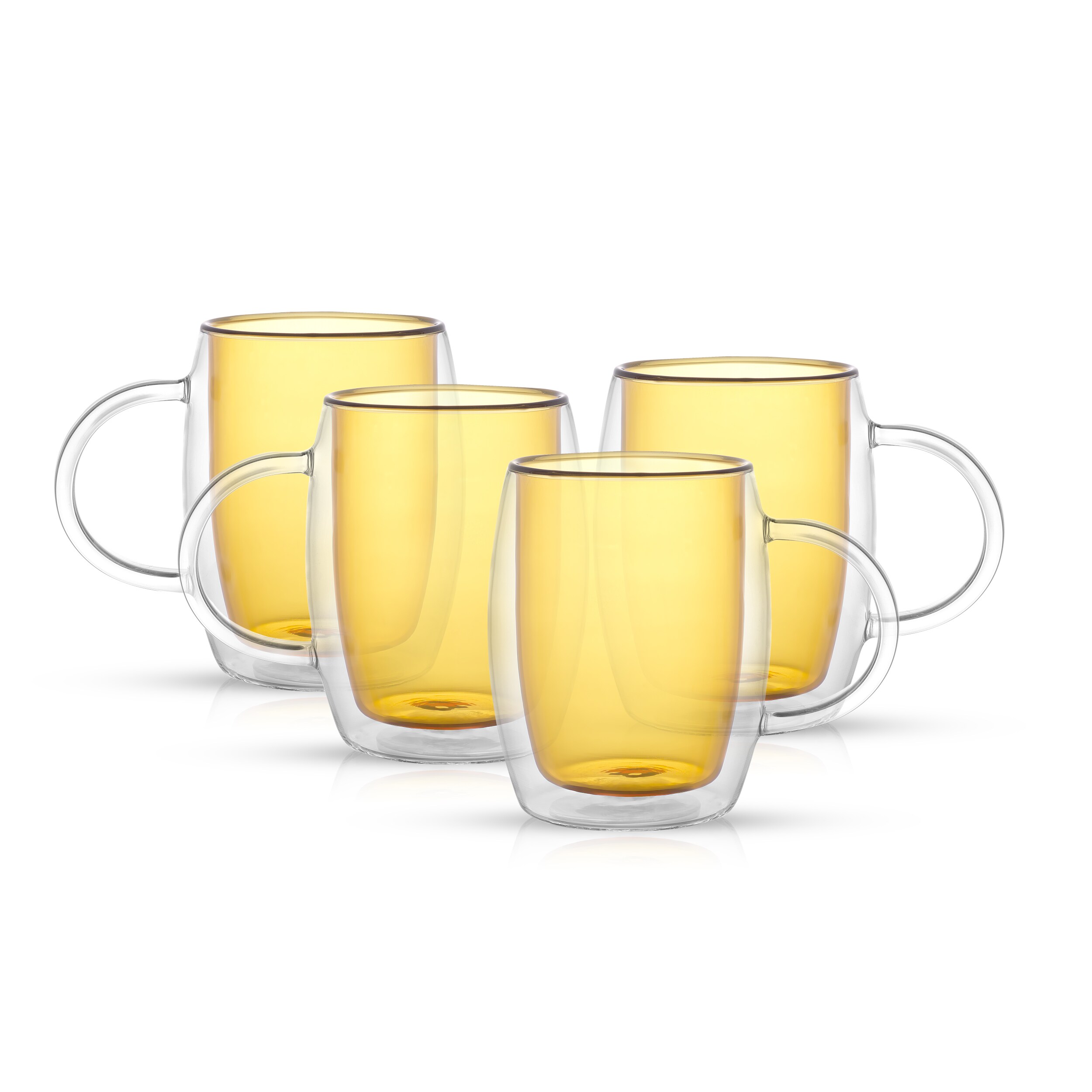 JoyJolt Aroma 13.5-fl oz Glass Amber Mug Set of: 4