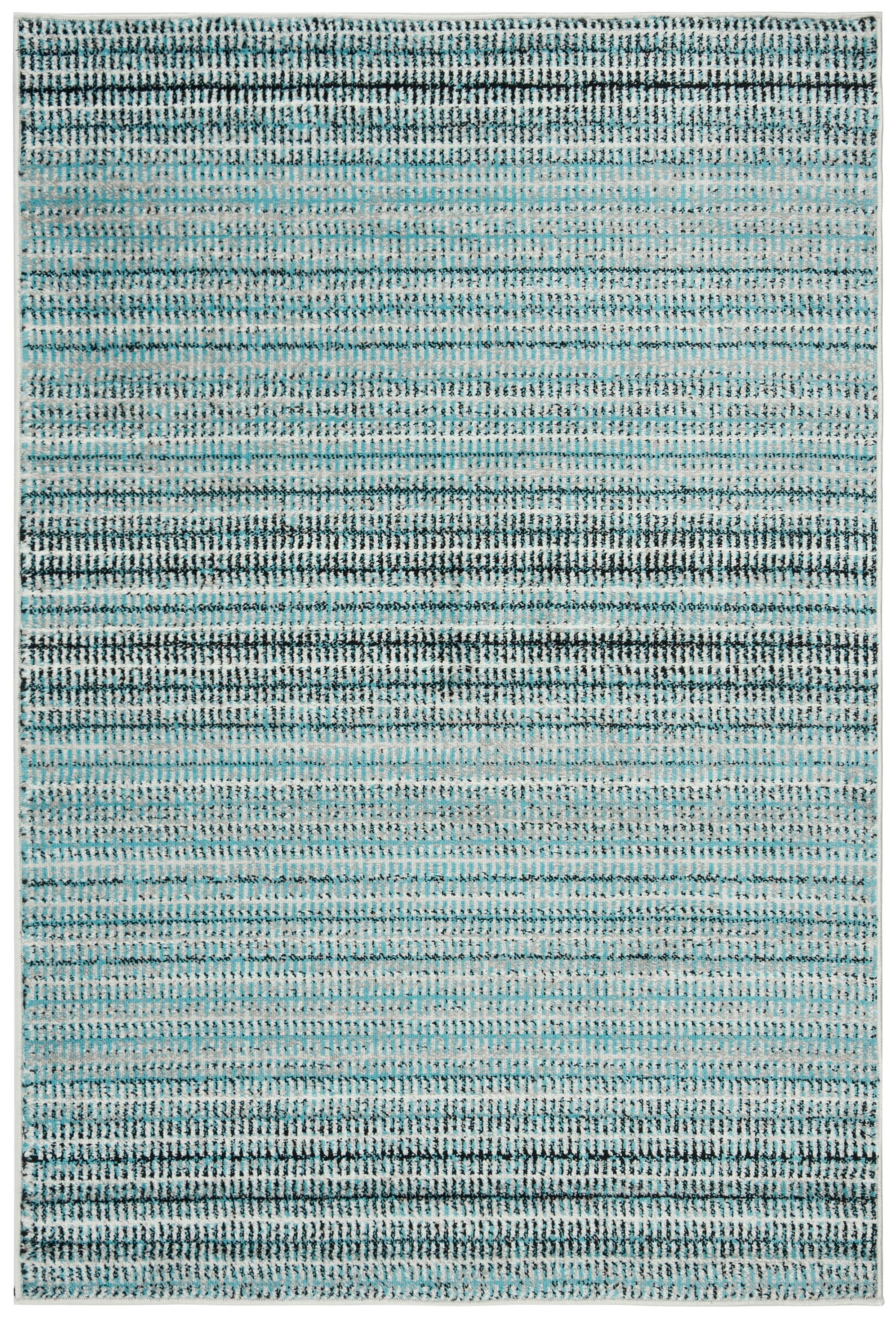 Skyler Blue and Gray Synthetic 6' x 9' Rectangular Area Rug