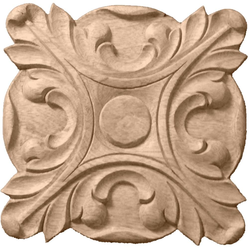 Ekena Millwork ROS06X06ACAL Acanthus 6.5-Inches x 6.5-Inches Round Unfinished Alder Wood Rosette