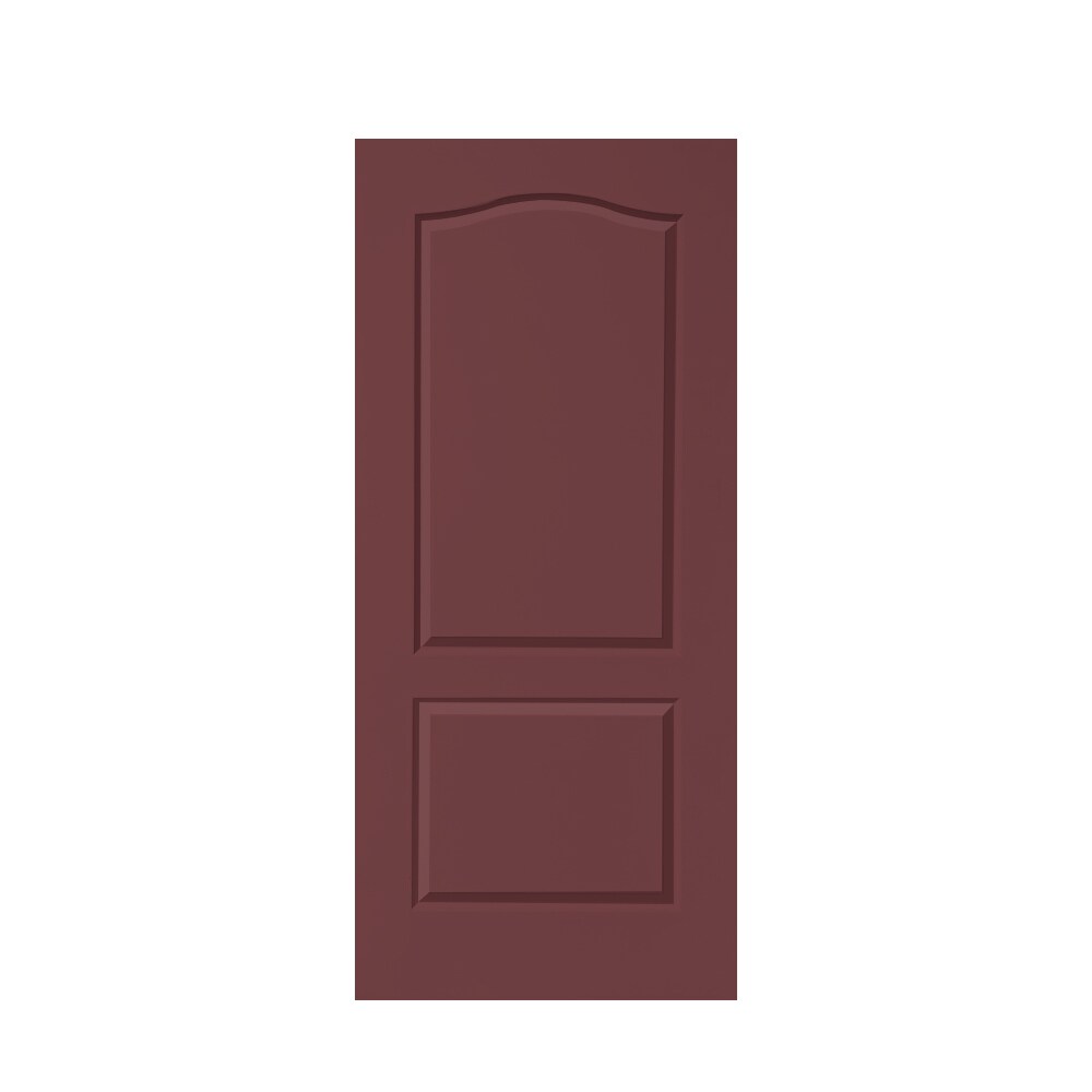 CALHOME PK-2PANEL-AC-30RM 30-in x 80-in Maroon Stained MDF Hollow core Single Barn Door (Hardware Not Included)