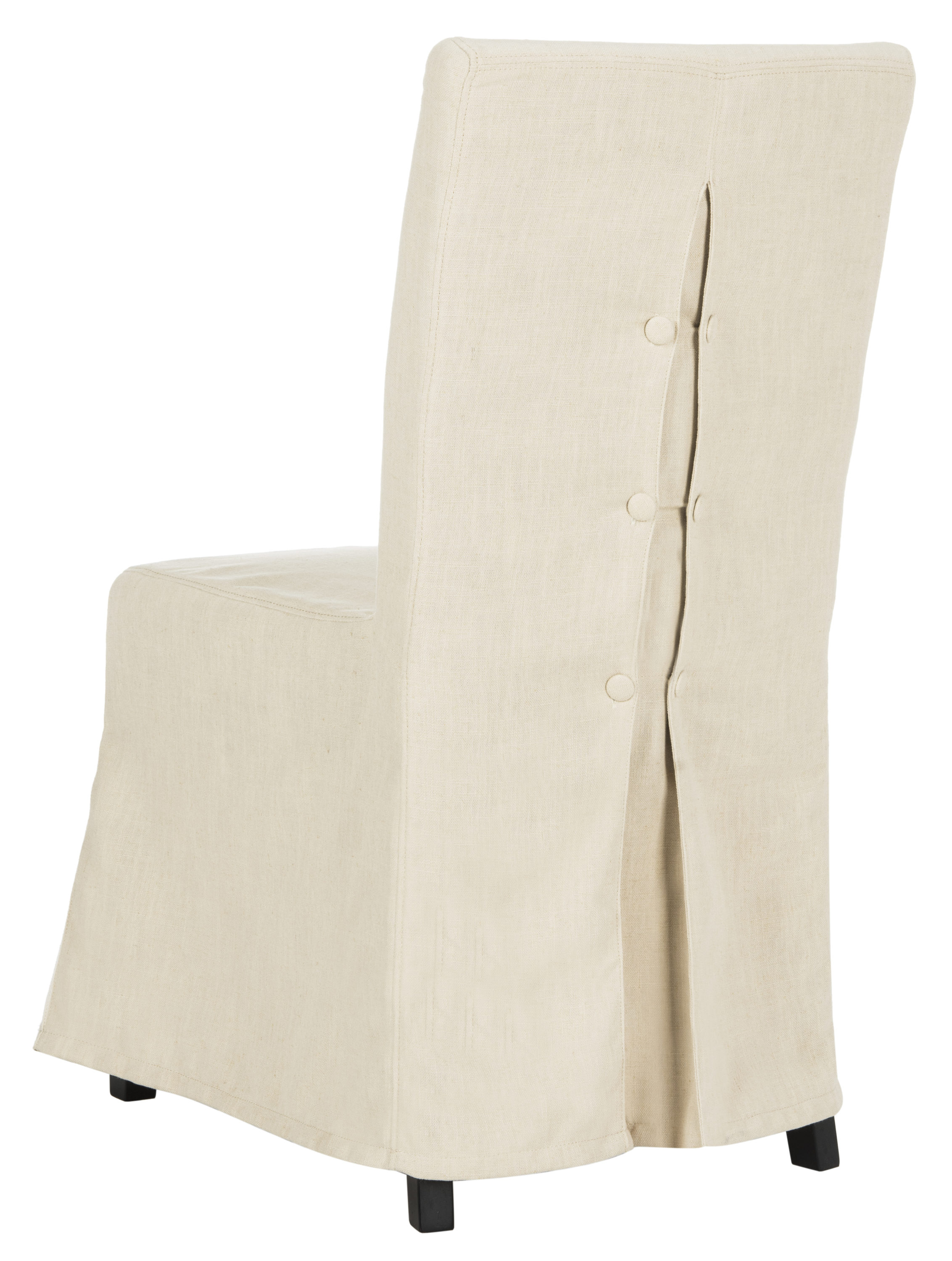 Beige Linen Parsons Chairs with Slipcover Set of 2