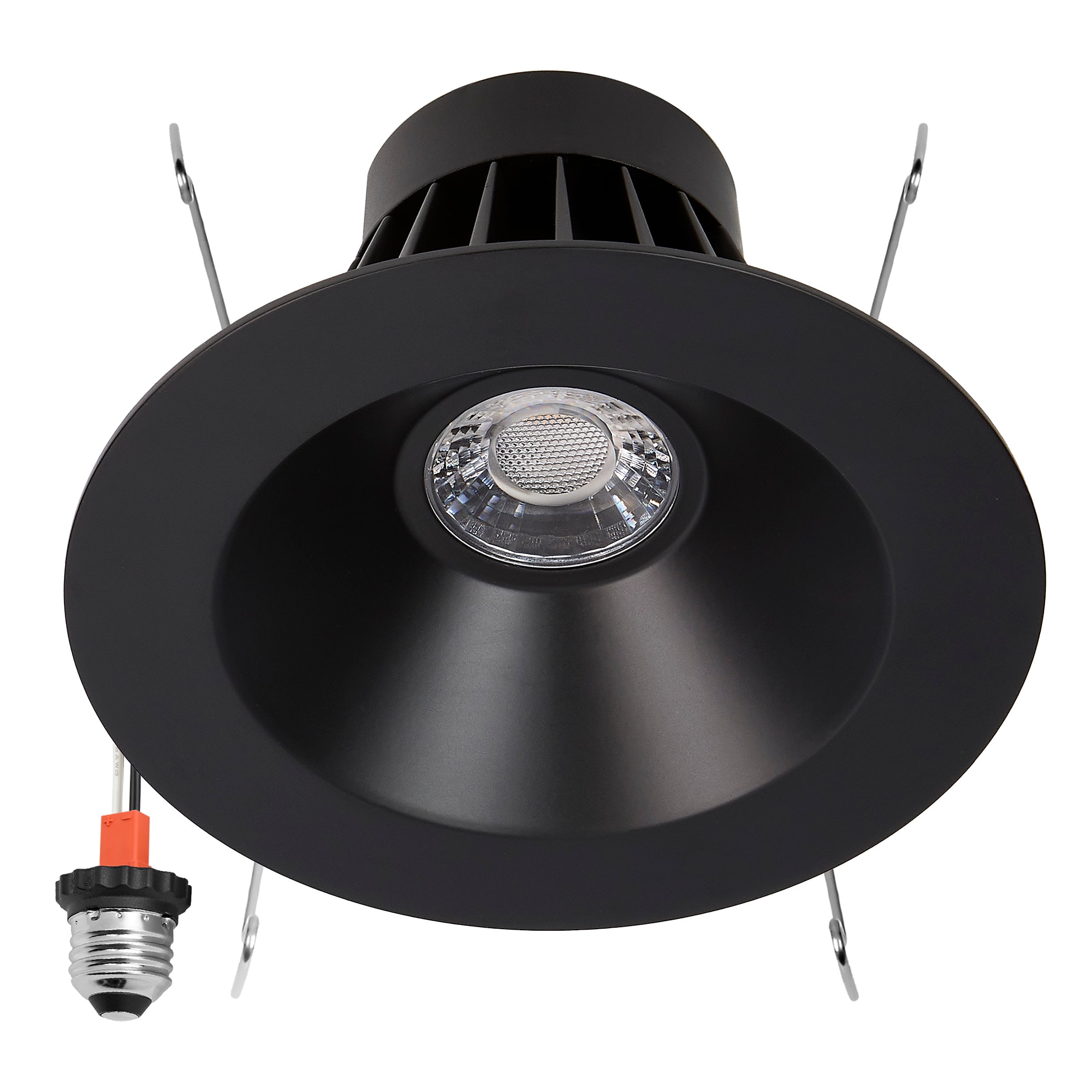 Maxxima MRL-61505B Black 5-in or 6-in 1300 -Lumens Switchable white Round Dimmable LED Damp rated Recessed Downlight