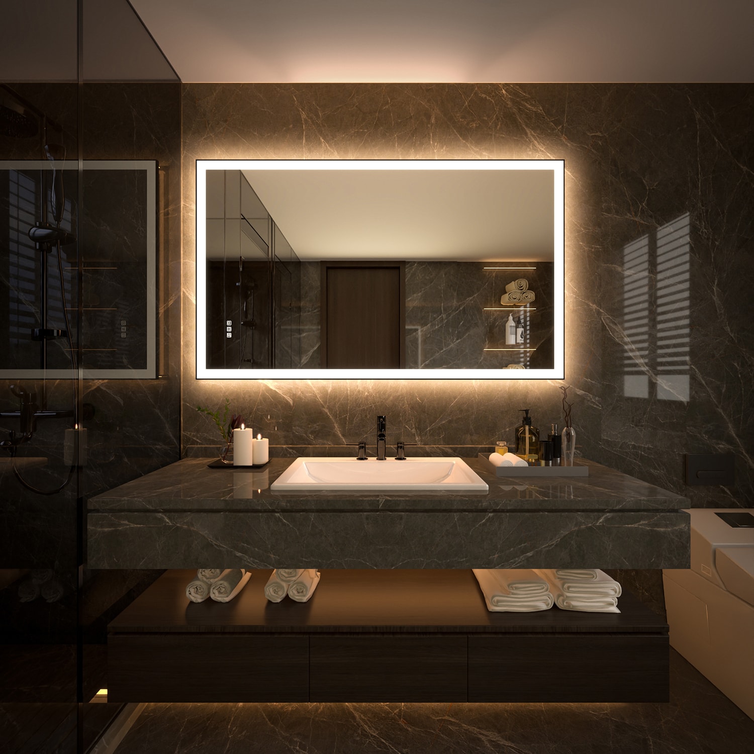 ExBrite KMBM6028BL Framed-Bath-Mirrors - View #14