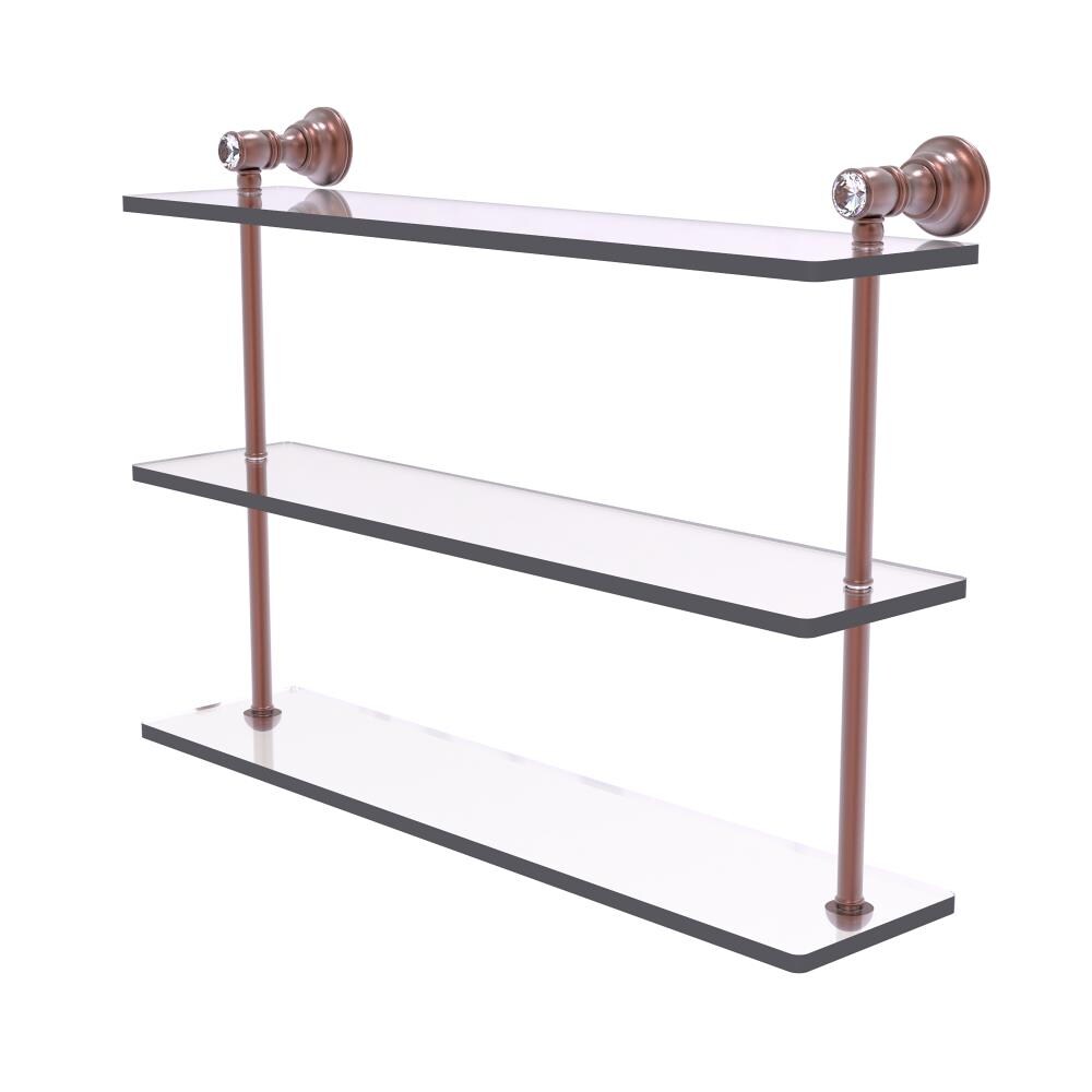 Allied Brass Carolina Antique Copper 3-Tier Brass Wall Mount Bathroom Shelf