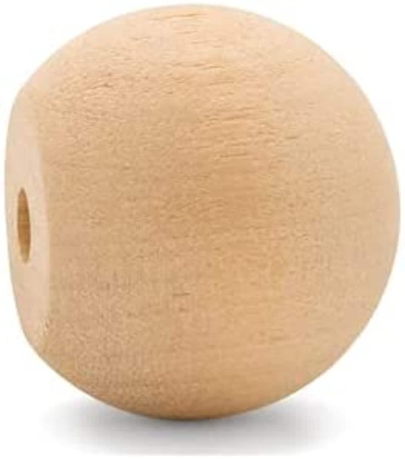 Wooden Balls 1-1/4 inch Unfinished, Round Birch Balls for Crafts, Woodpeckers
