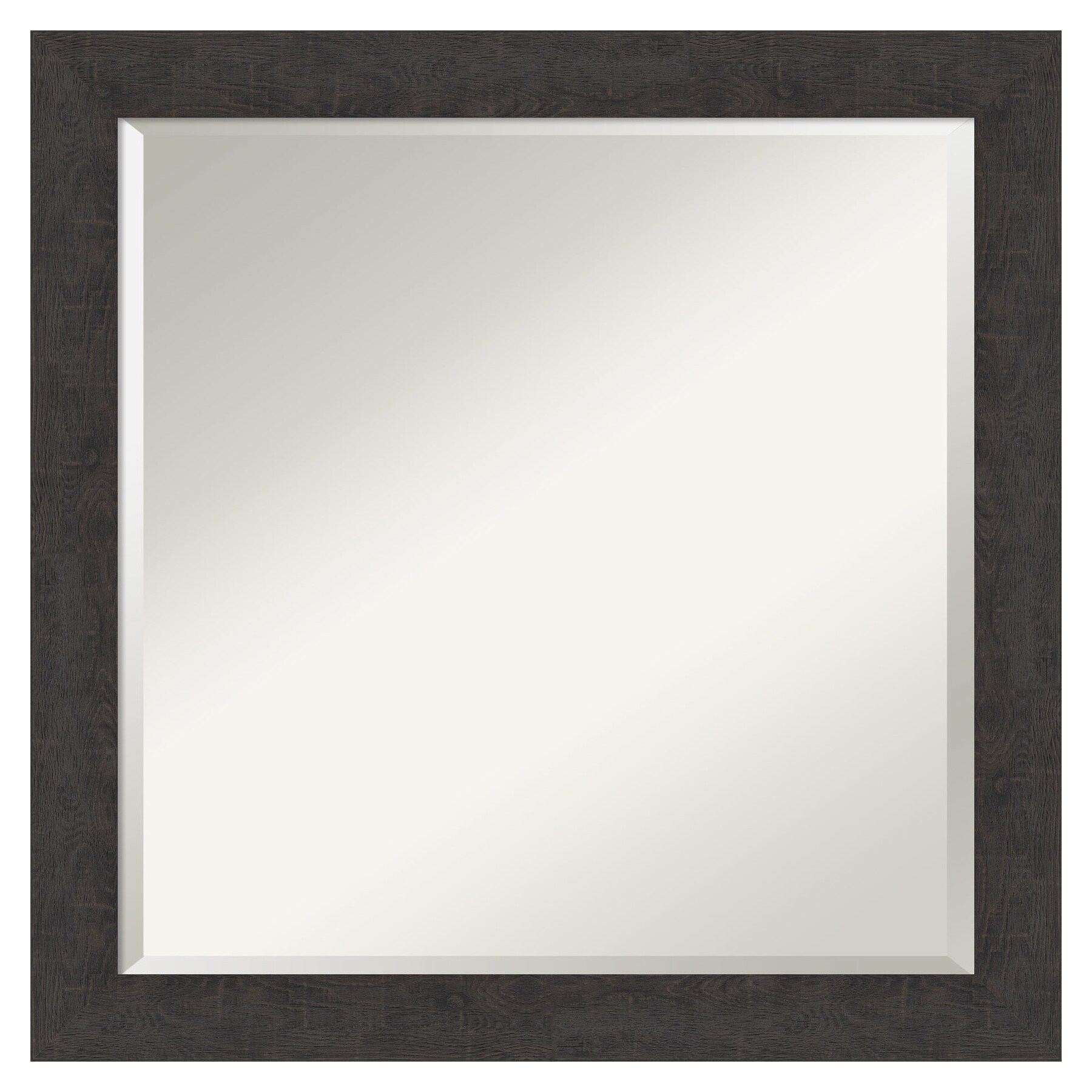 Amanti Art DSW4593521 Rustic Plank Espresso 23.25-in x 23.25-in Framed Rectangle Bathroom Vanity Mirror ( Distressed Brown )