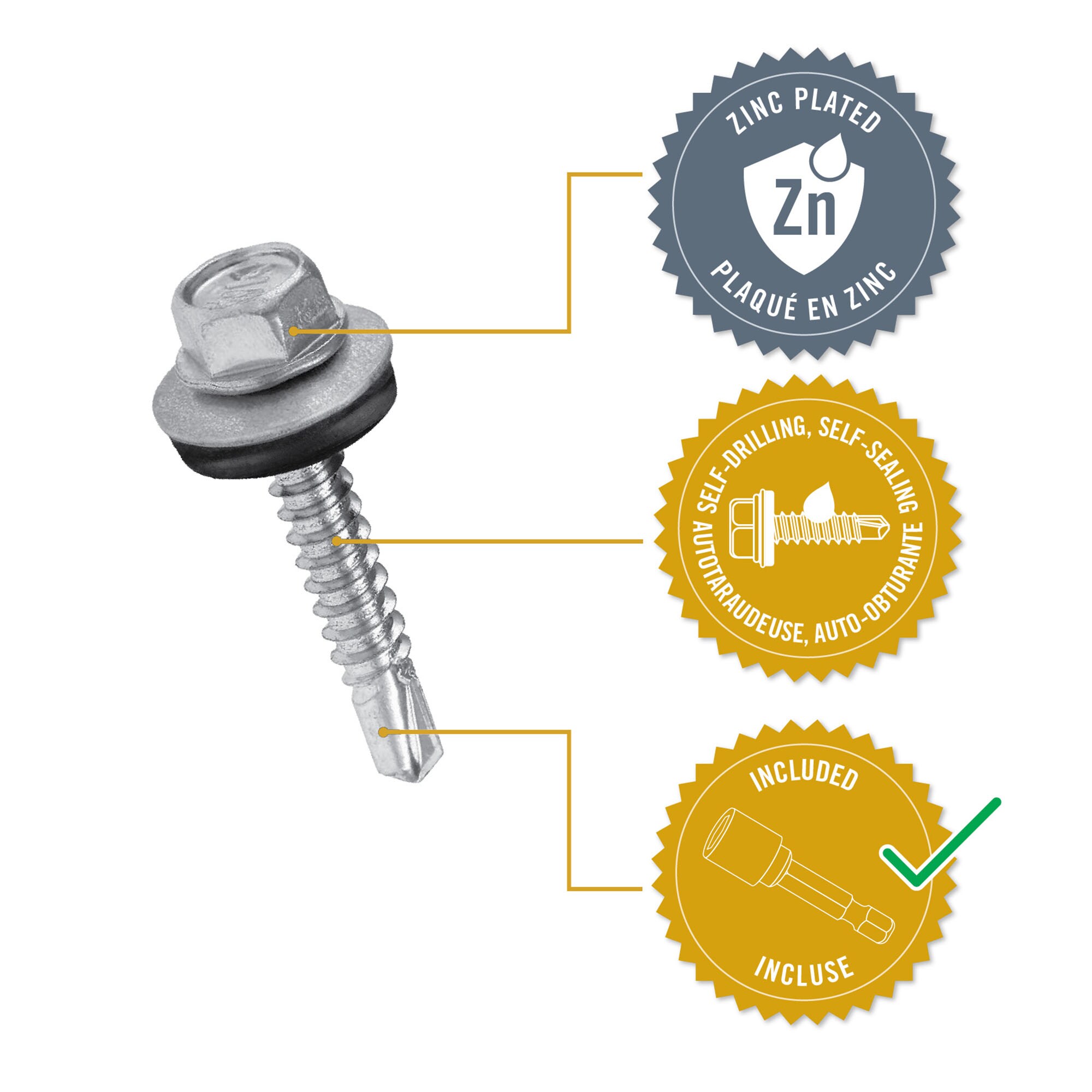 Nuvo Iron 12114-HWH-SDB Wood-Screws - View #2